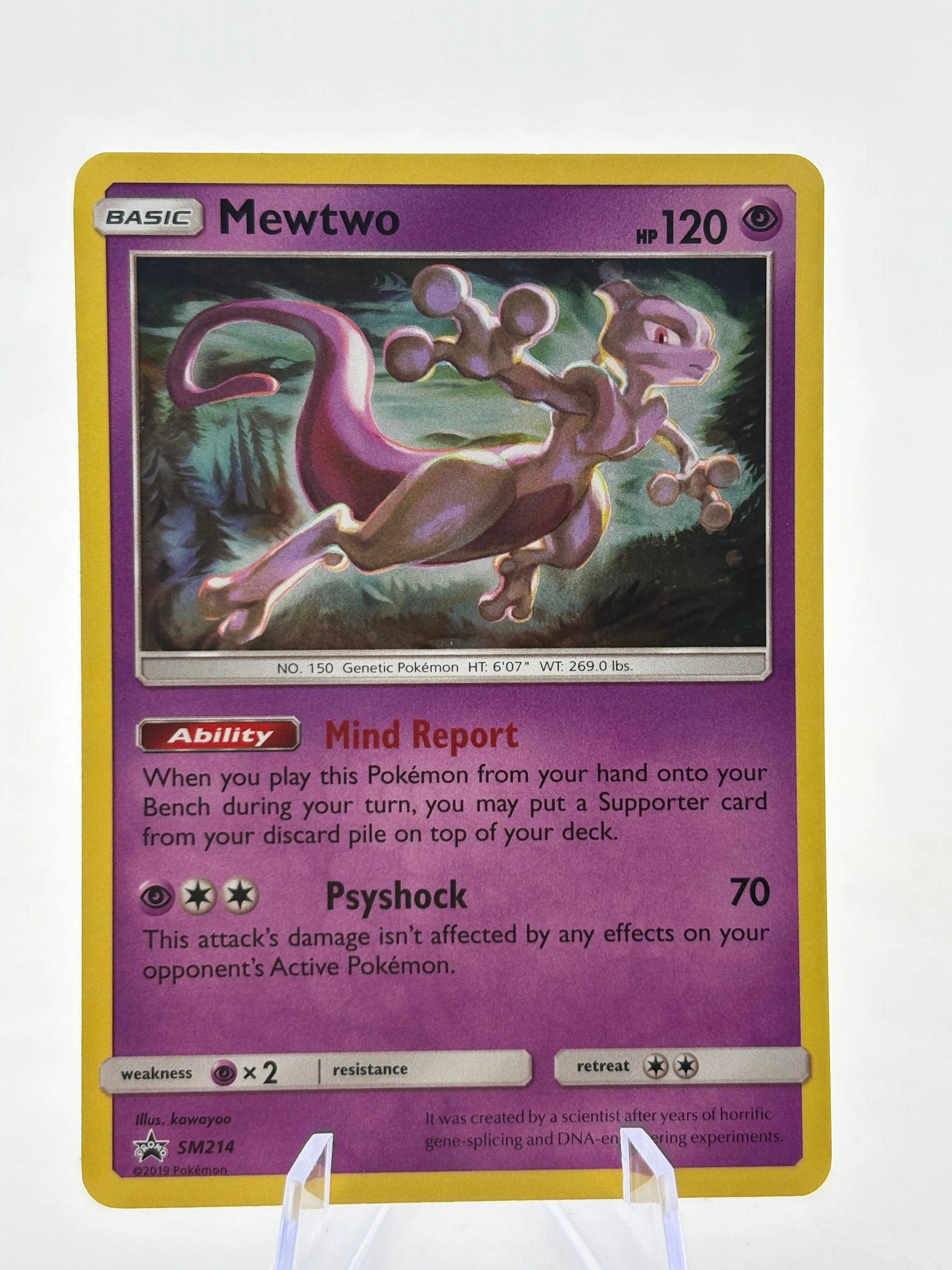 Pokemon TCG Sun Moon - Mewtwo SM214 Black Star Promo Holo LP FRENLY BRICKS - Open 7 Days image 1