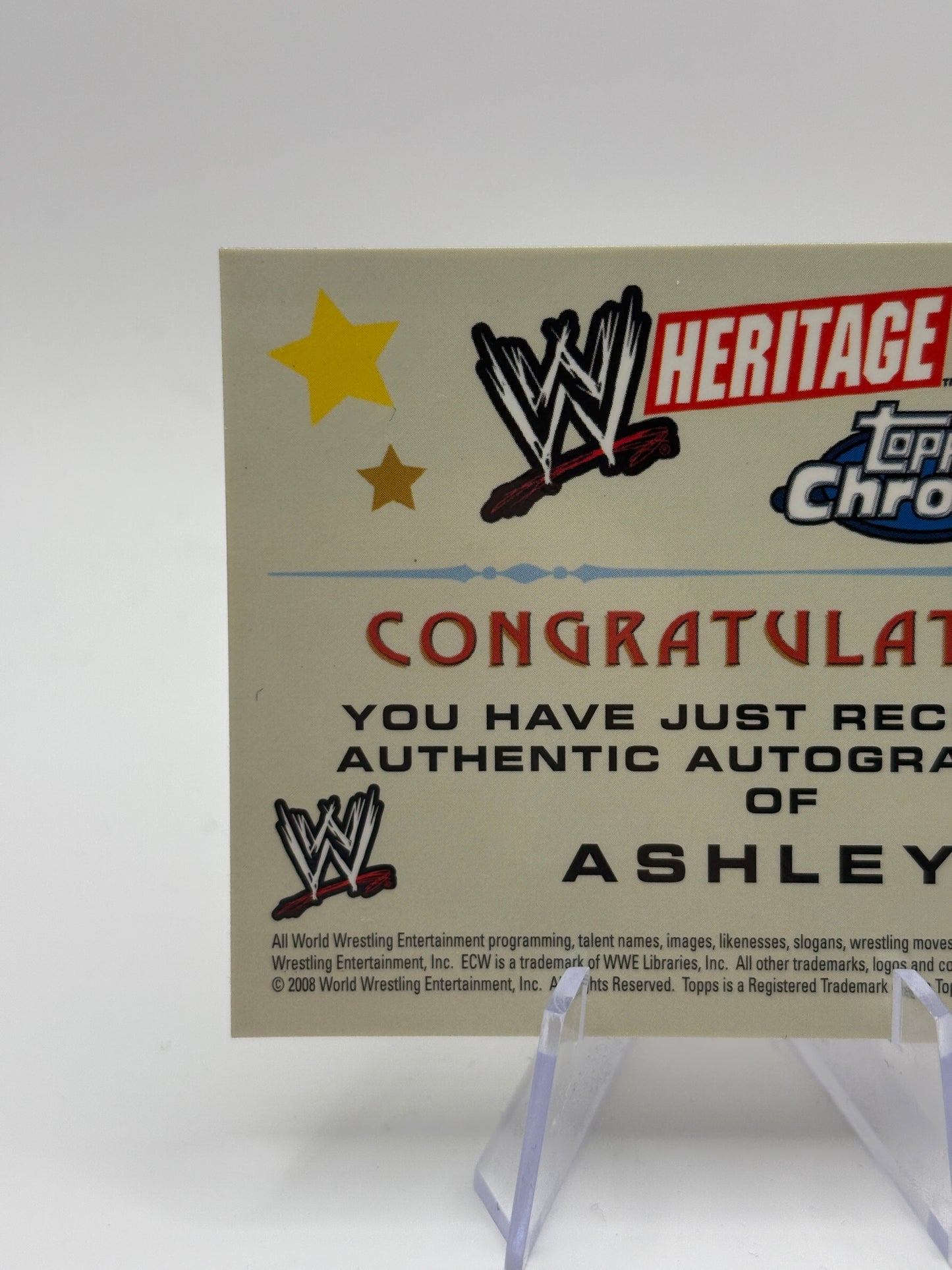 2008 Topps Heritage III Chrome Ashley Massaro WWE Autograph Card Rare FRENLY BRICKS - Open 7 Days