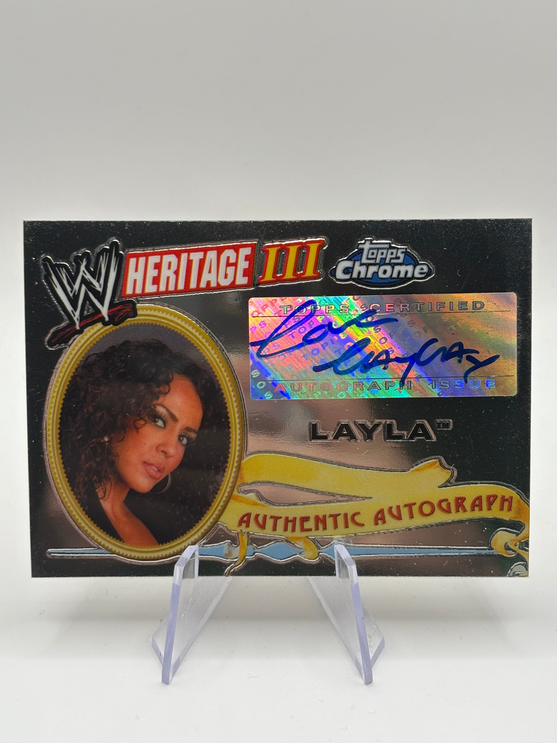 2008 Topps Heritage III Chrome LAYLA WWE Autograph Card Rare FRENLY BRICKS - Open 7 Days image 1
