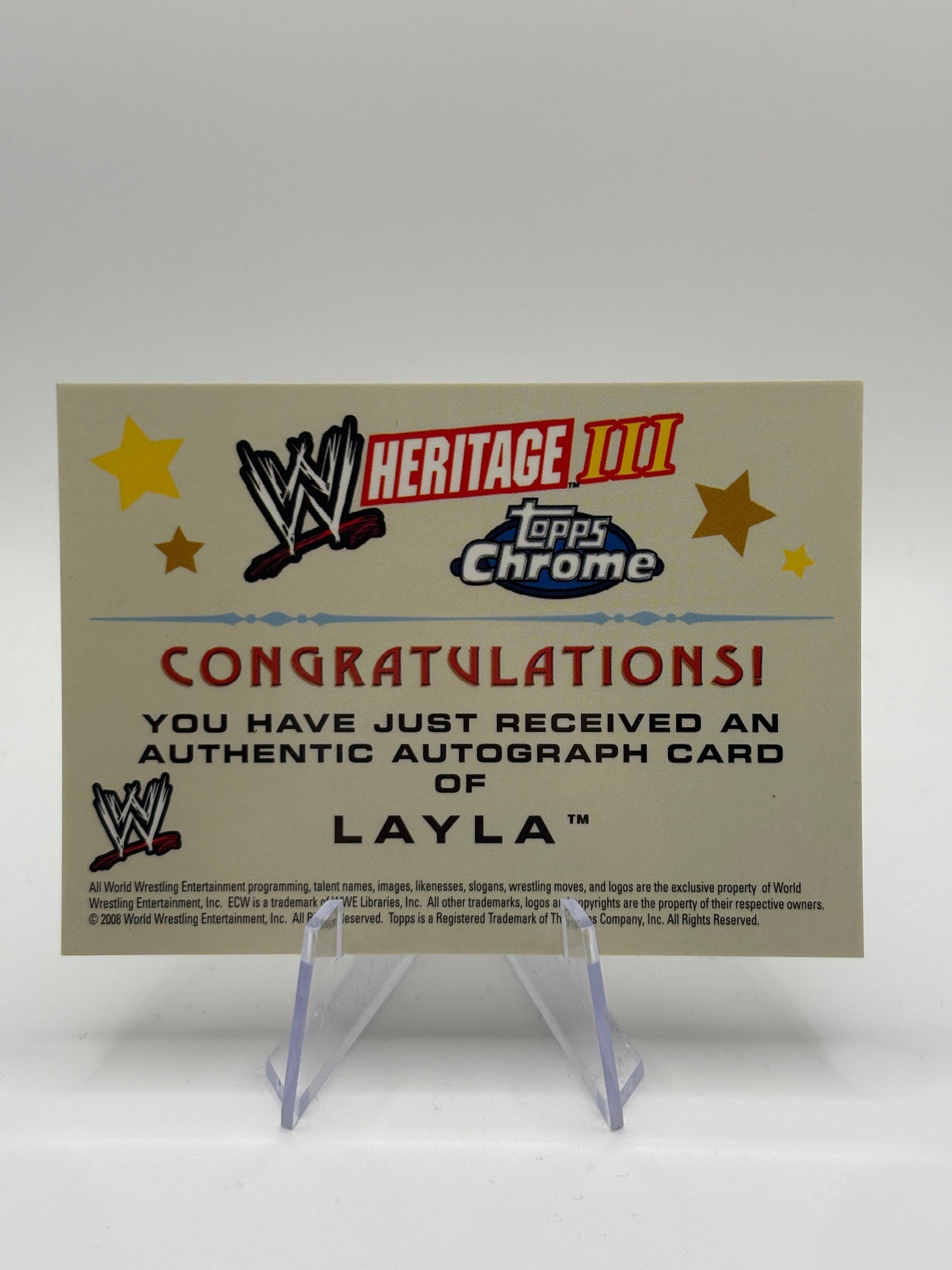 2008 Topps Heritage III Chrome LAYLA WWE Autograph Card Rare FRENLY BRICKS - Open 7 Days