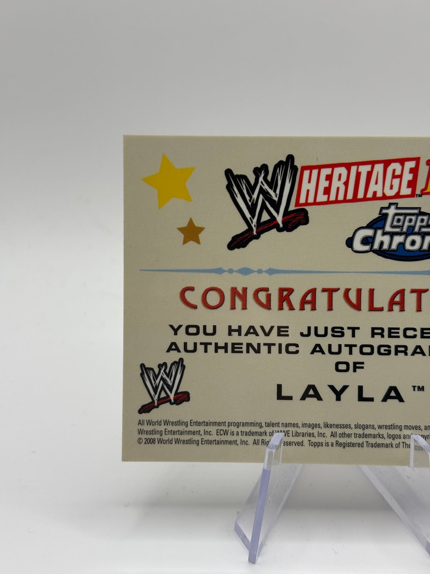 2008 Topps Heritage III Chrome LAYLA WWE Autograph Card Rare FRENLY BRICKS - Open 7 Days