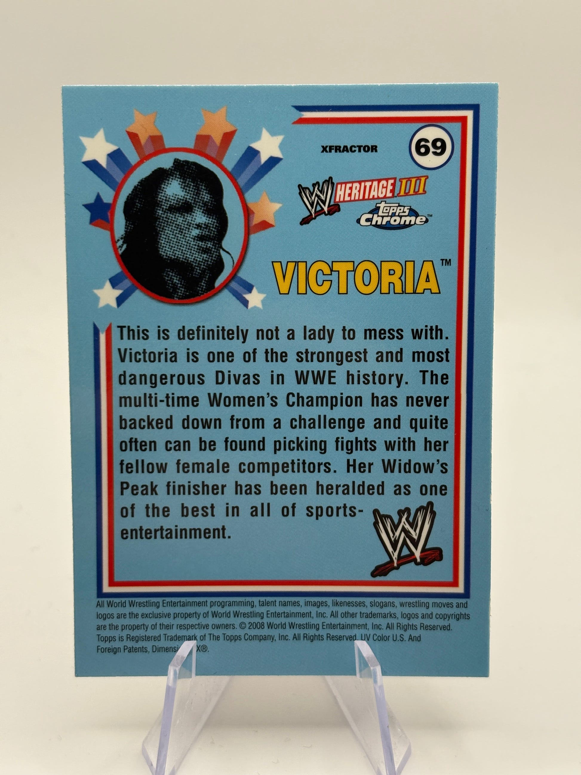 2008 Topps WWE Heritage Chrome xfractor Victoria #69 FRENLY BRICKS - Open 7 Days image 2