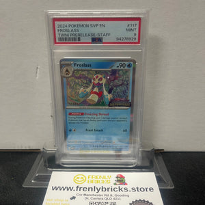 PSA 9 2024 Prerelease STAFF Froslass 117 Pokémon Twilight Masquerade SV Promo FRENLY BRICKS - Open 7 Days