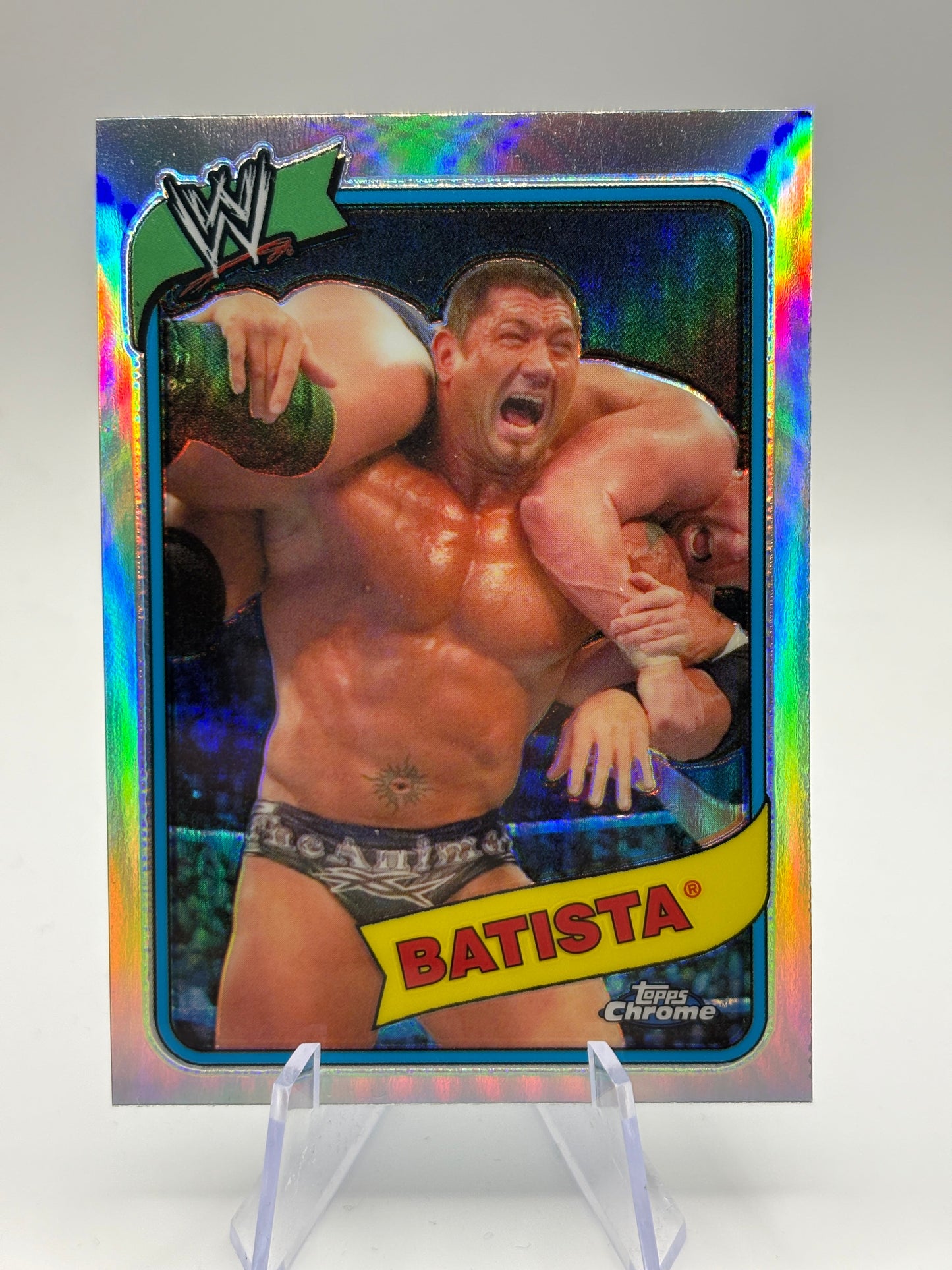 2008 Topps Chrome Heritage III WWE #2 Batista Refractor FRENLY BRICKS - Open 7 Days