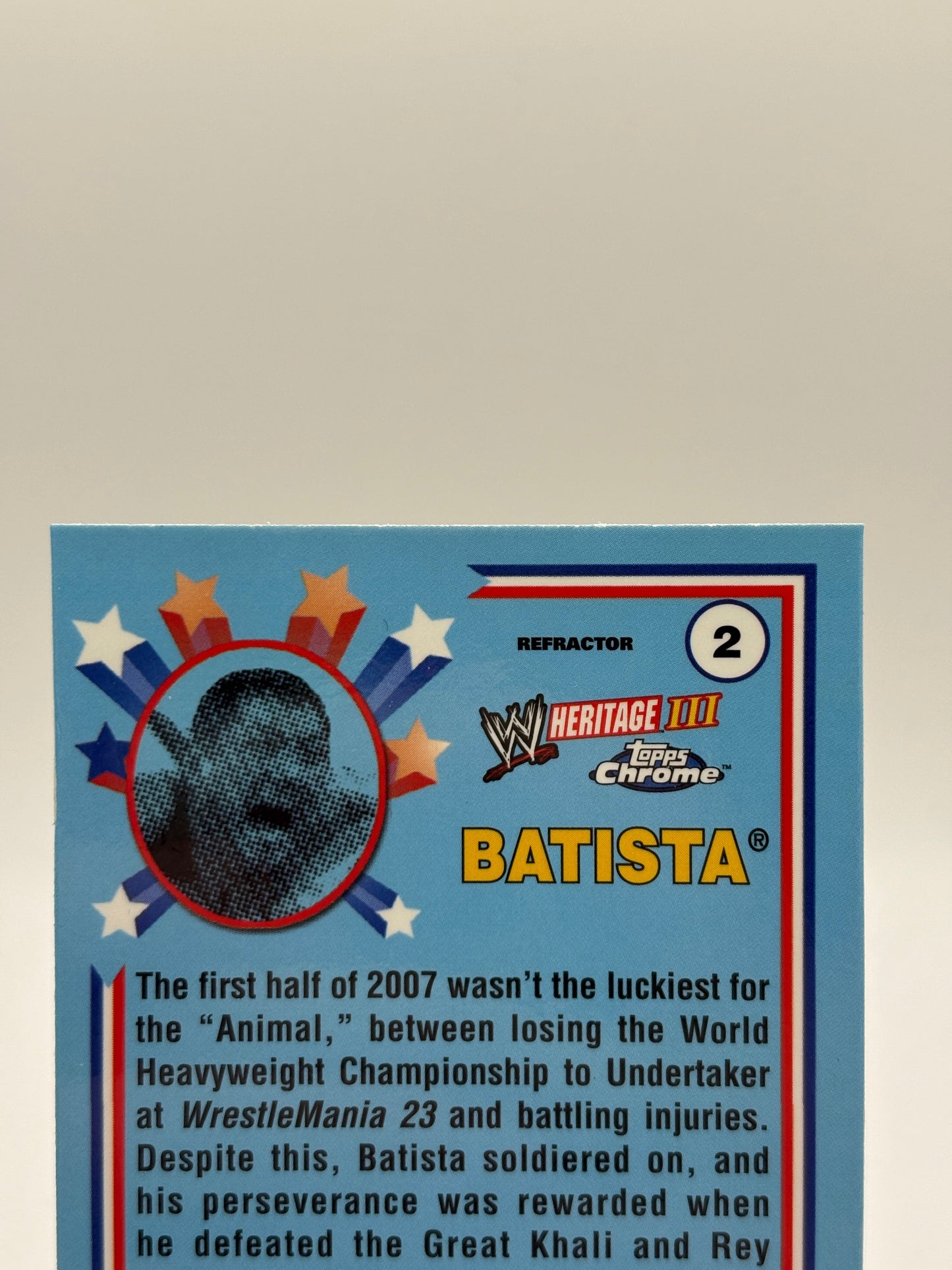 2008 Topps Chrome Heritage III WWE #2 Batista Refractor FRENLY BRICKS - Open 7 Days