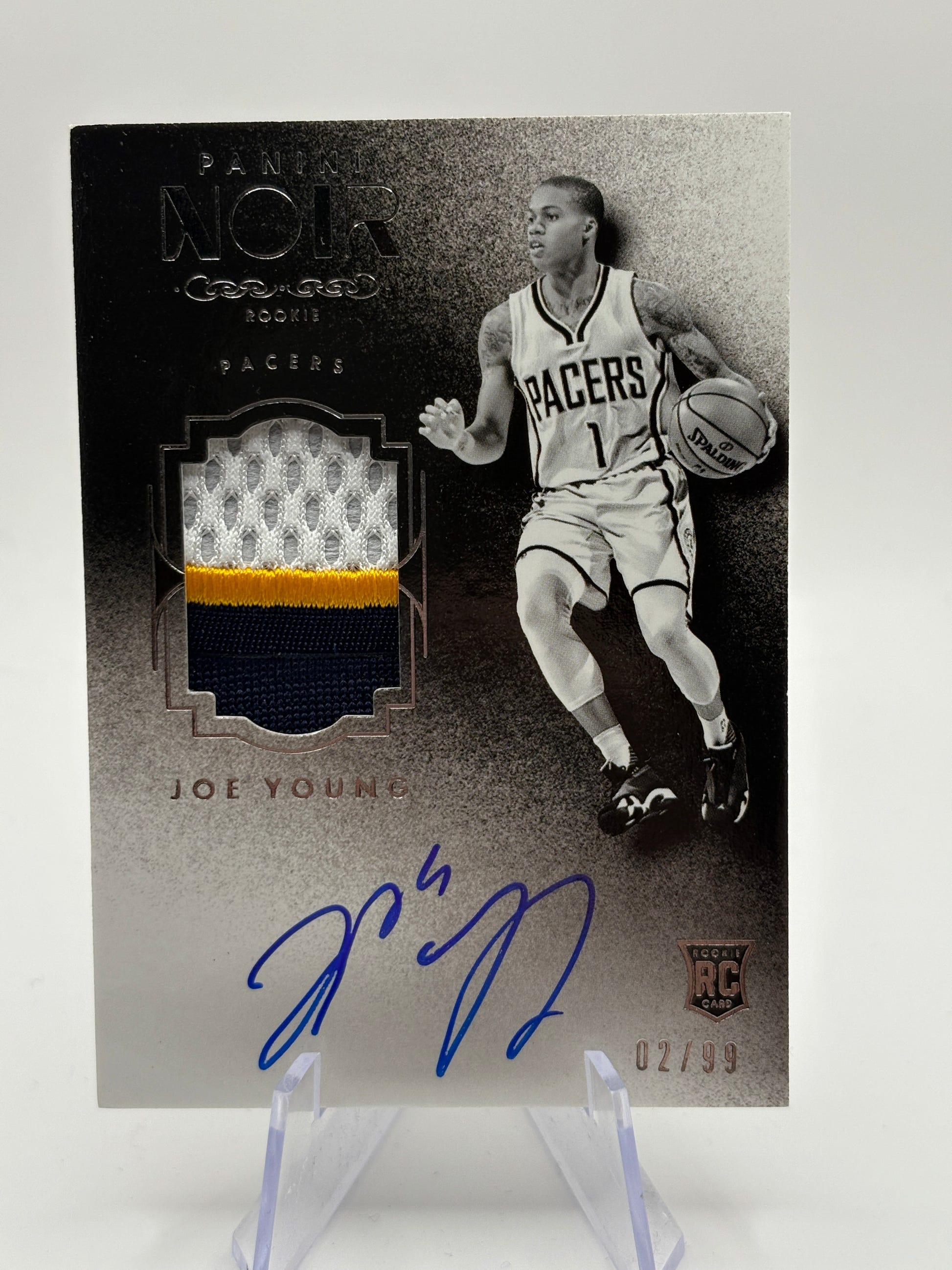 2015 Panini Noir Black and White Rookies 02/99 Joe Young RPA Rookie Patch Auto FRENLY BRICKS - Open 7 Days image 1