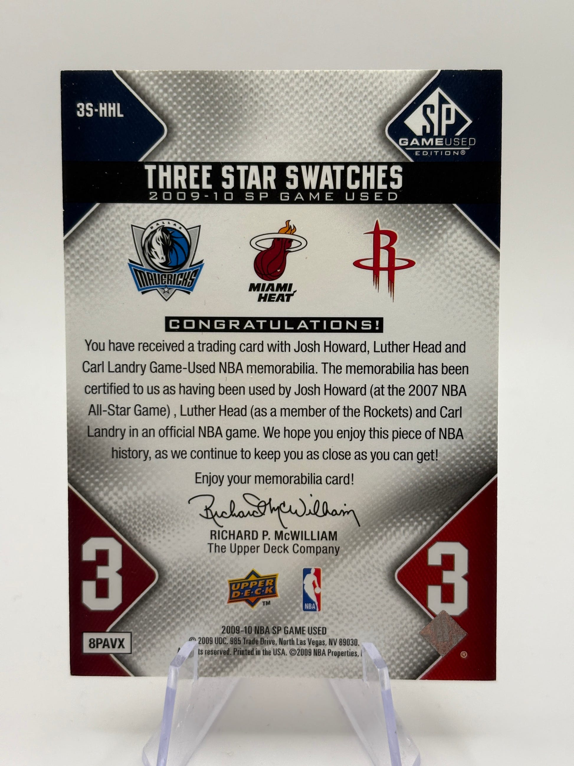 2009-10 SP Game Used Star Swatches Level 3 03/35 Josh Howard Luther Head Landey FRENLY BRICKS - Open 7 Days image 2