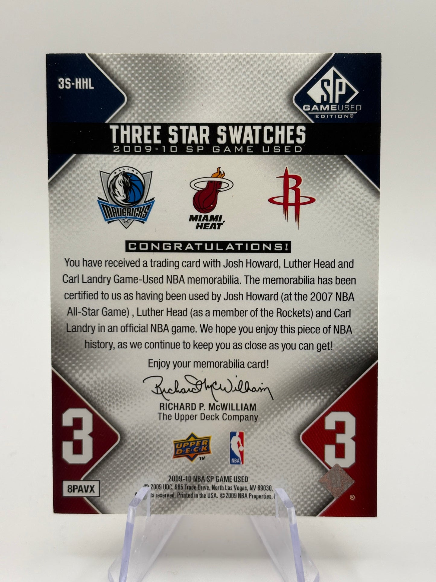 2009-10 SP Game Used Star Swatches Level 3 03/35 Josh Howard Luther Head Landey FRENLY BRICKS - Open 7 Days