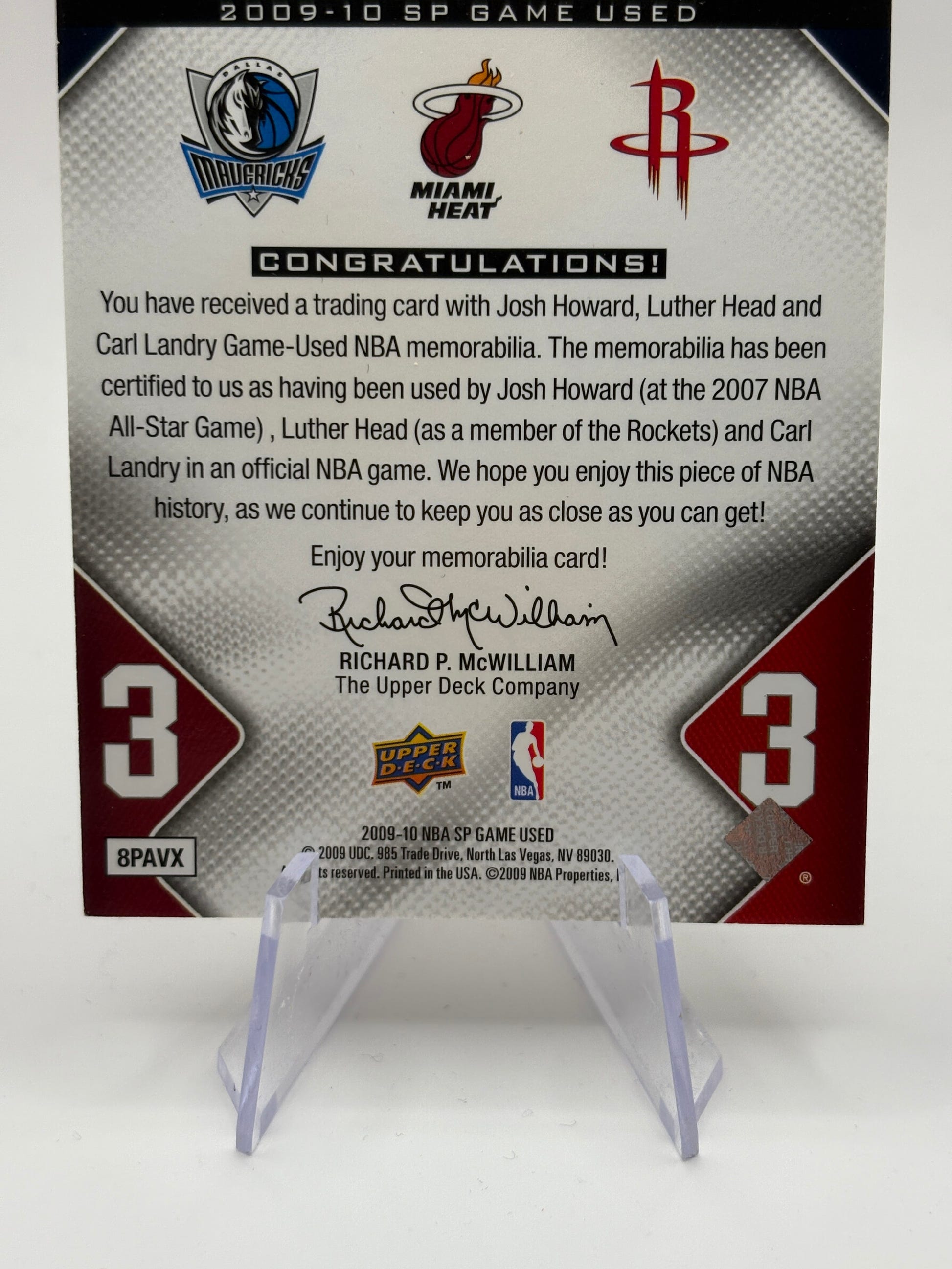 2009-10 SP Game Used Star Swatches Level 3 03/35 Josh Howard Luther Head Landey FRENLY BRICKS - Open 7 Days image 4