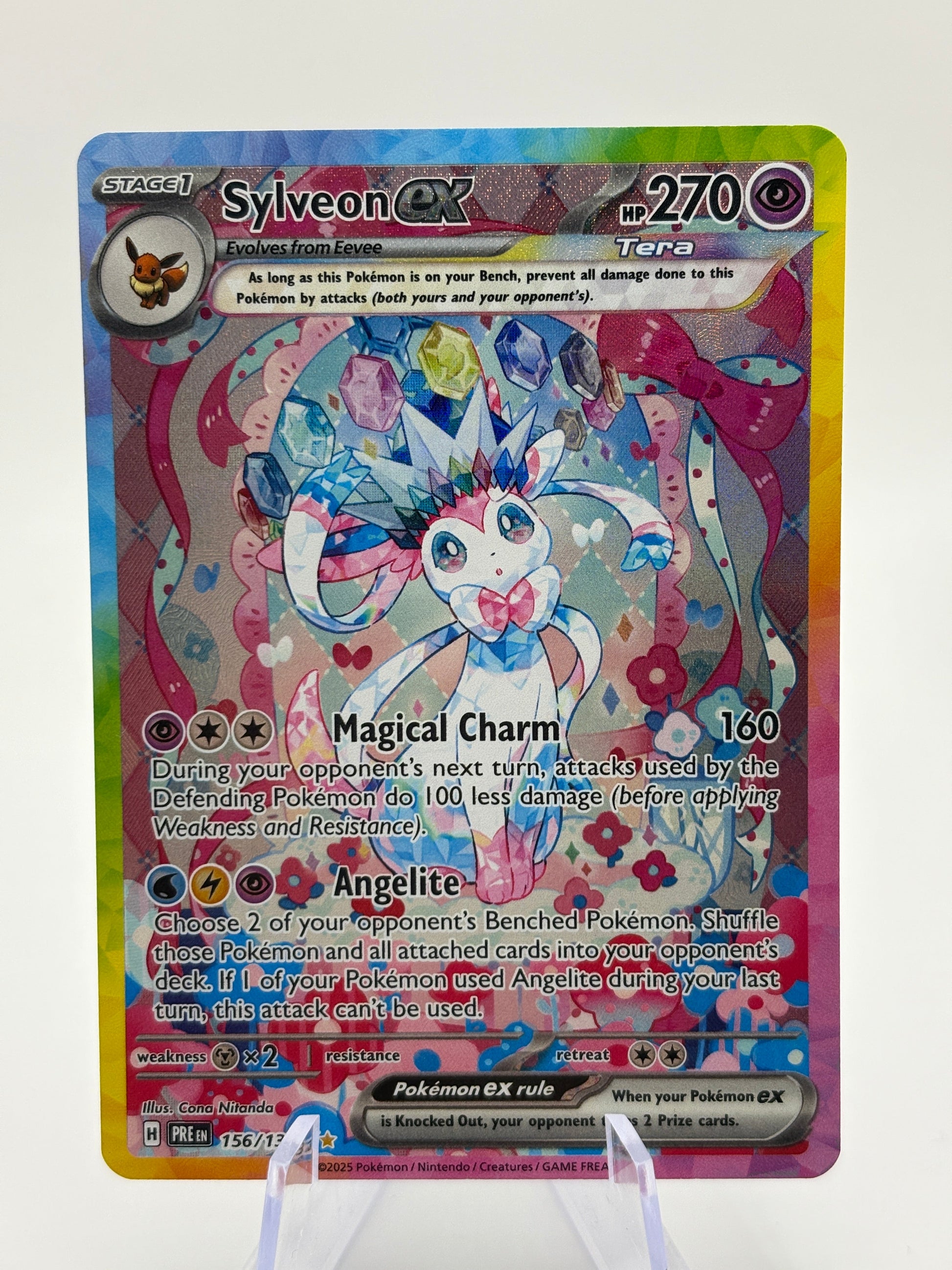 Pokemon TCG Prismatic Evolution - Sylveon EX 156/131 Special Illustration Rare NM FRENLY BRICKS - Open 7 Days