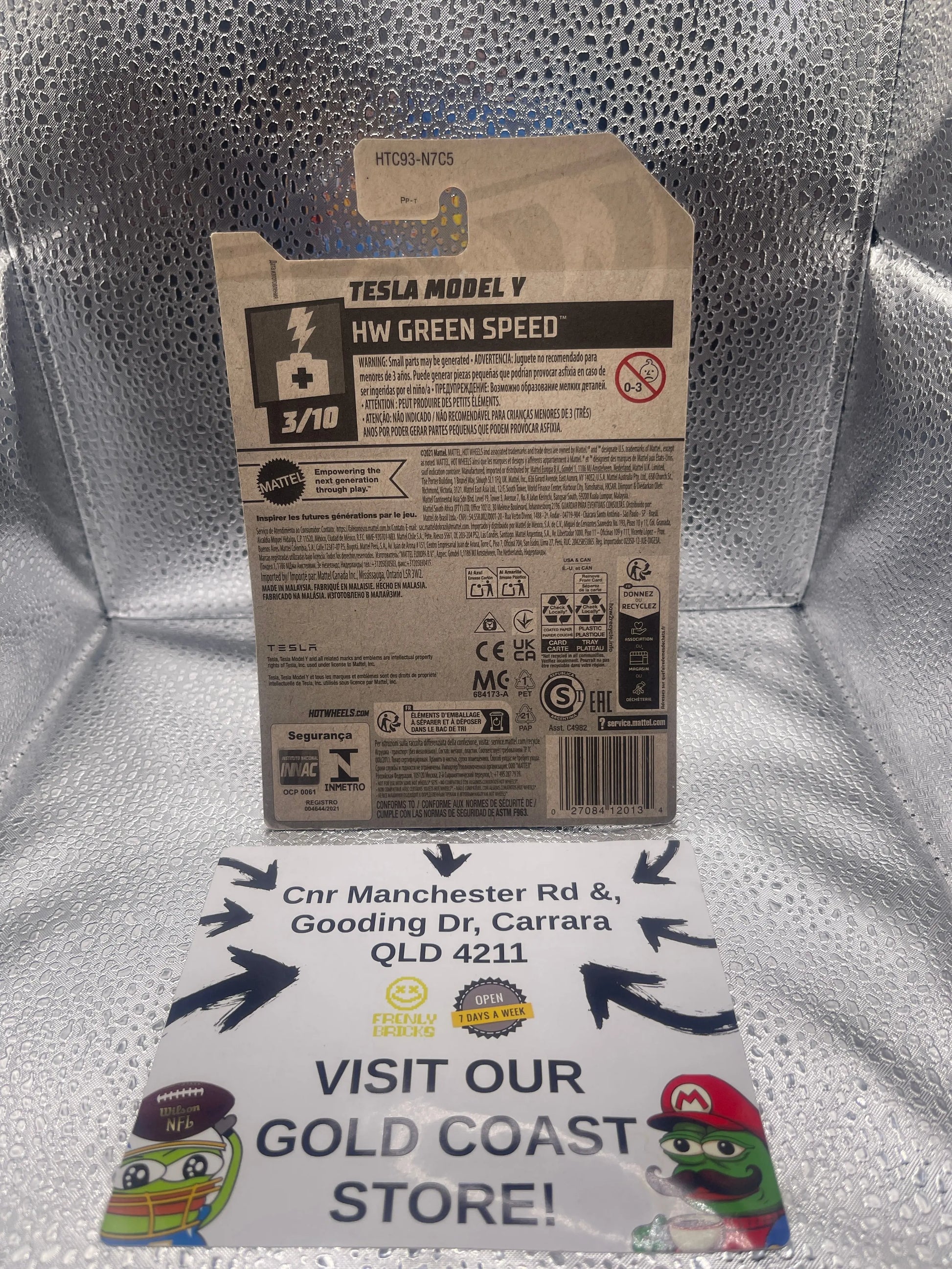 Hot Wheels Tesla Model Y HW Green Speed 3/10 #15/250 TX FRENLY BRICKS - Open 7 Days