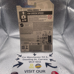 Hot Wheels Tesla Model Y HW Green Speed 3/10 #15/250 TX FRENLY BRICKS - Open 7 Days