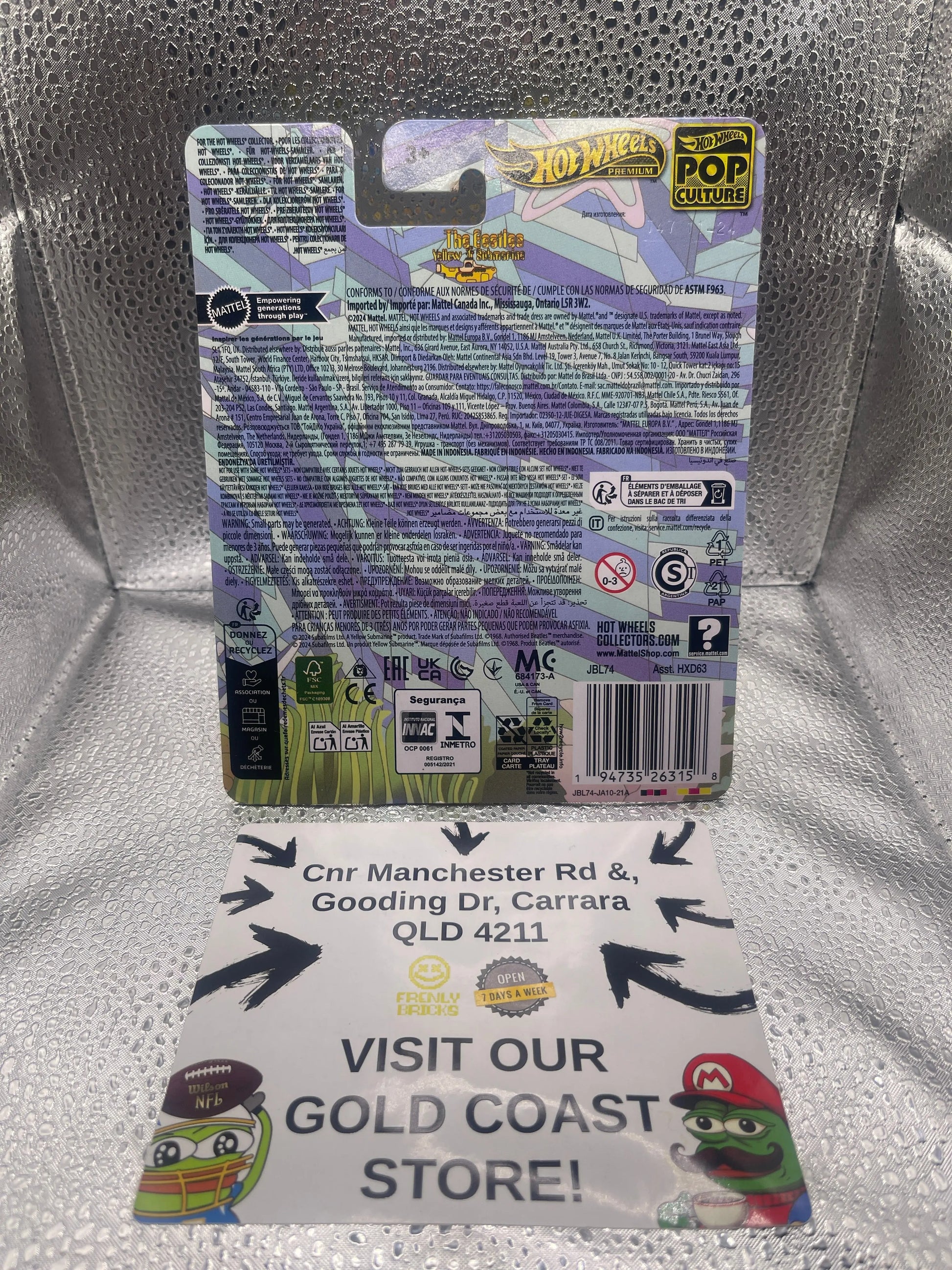 2025 Hot Wheels Premium Pop Culture The Beatles Yellow Submarine FRENLY BRICKS - Open 7 Days