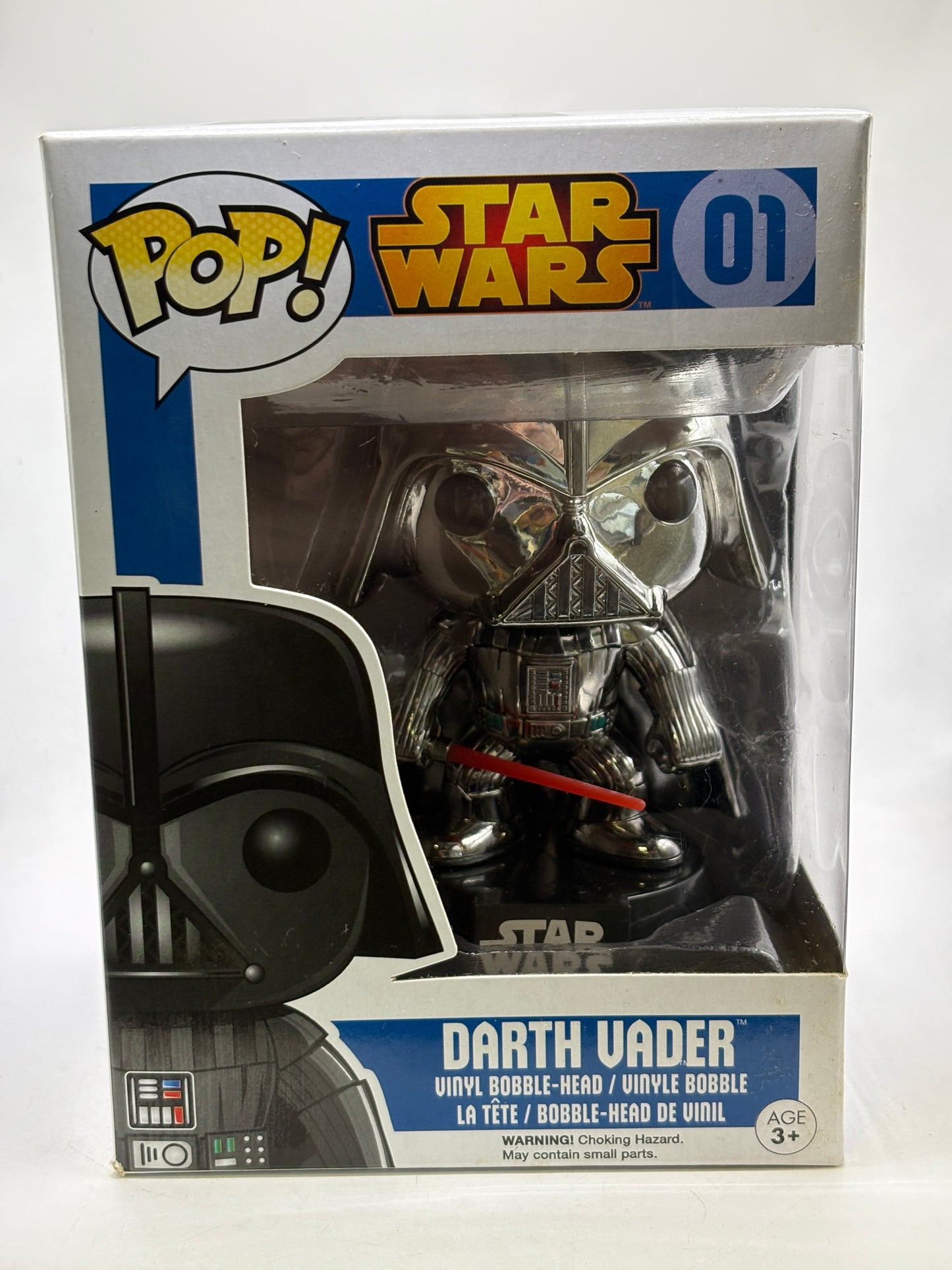 Funko POP! Star Wars #01 Darth Vader Chrome Vinyl Bobble-Head Box DMG