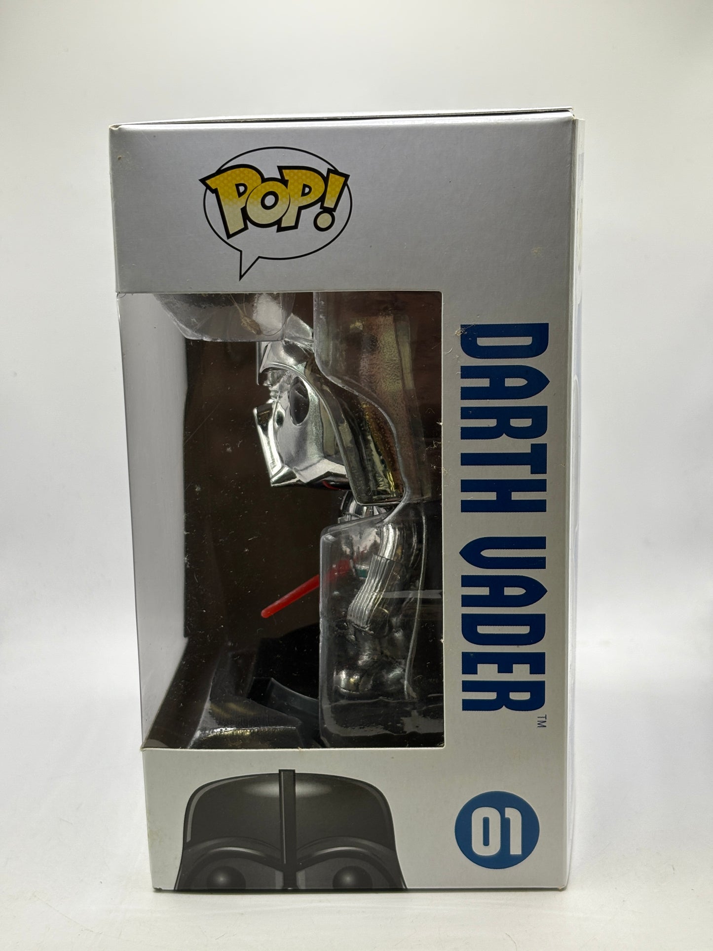 Funko POP! Star Wars #01 Darth Vader Chrome Vinyl Bobble-Head Box DMG