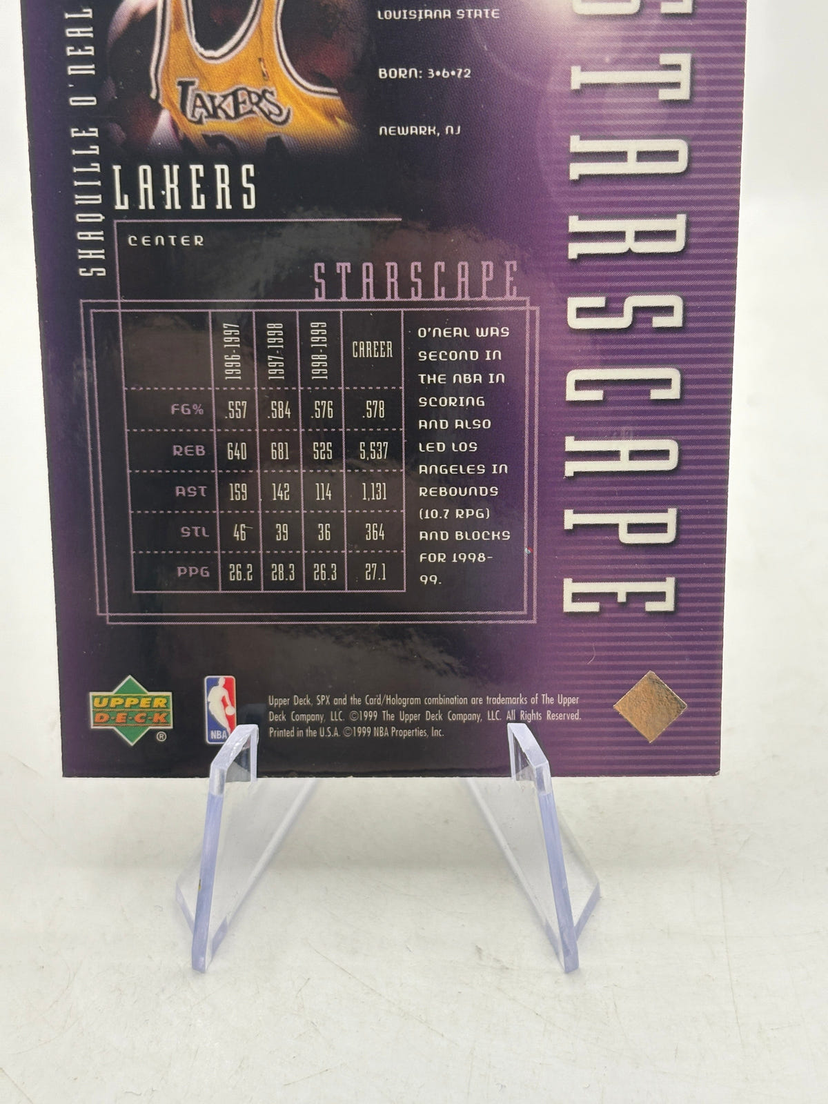 Shaquille O'Neal 1999-00 Upper Deck SPx Starscape Insert FRENLY BRICKS - Open 7 Days image 4