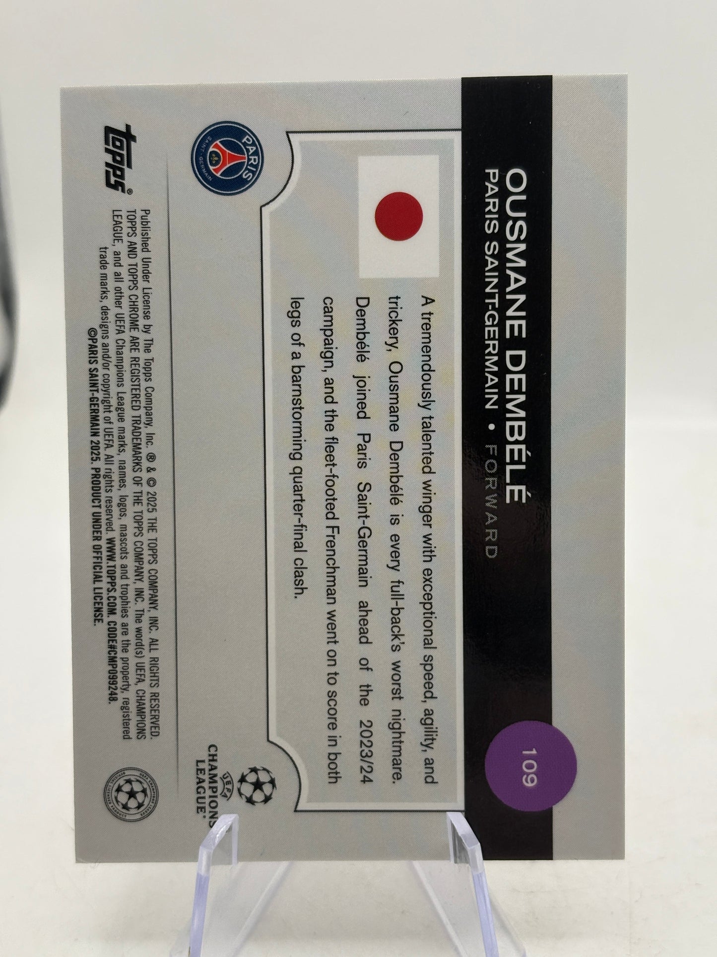 2025 Topps UEFA Champions League - Ousmane Dembele #109 /125 FRENLY BRICKS - Open 7 Days