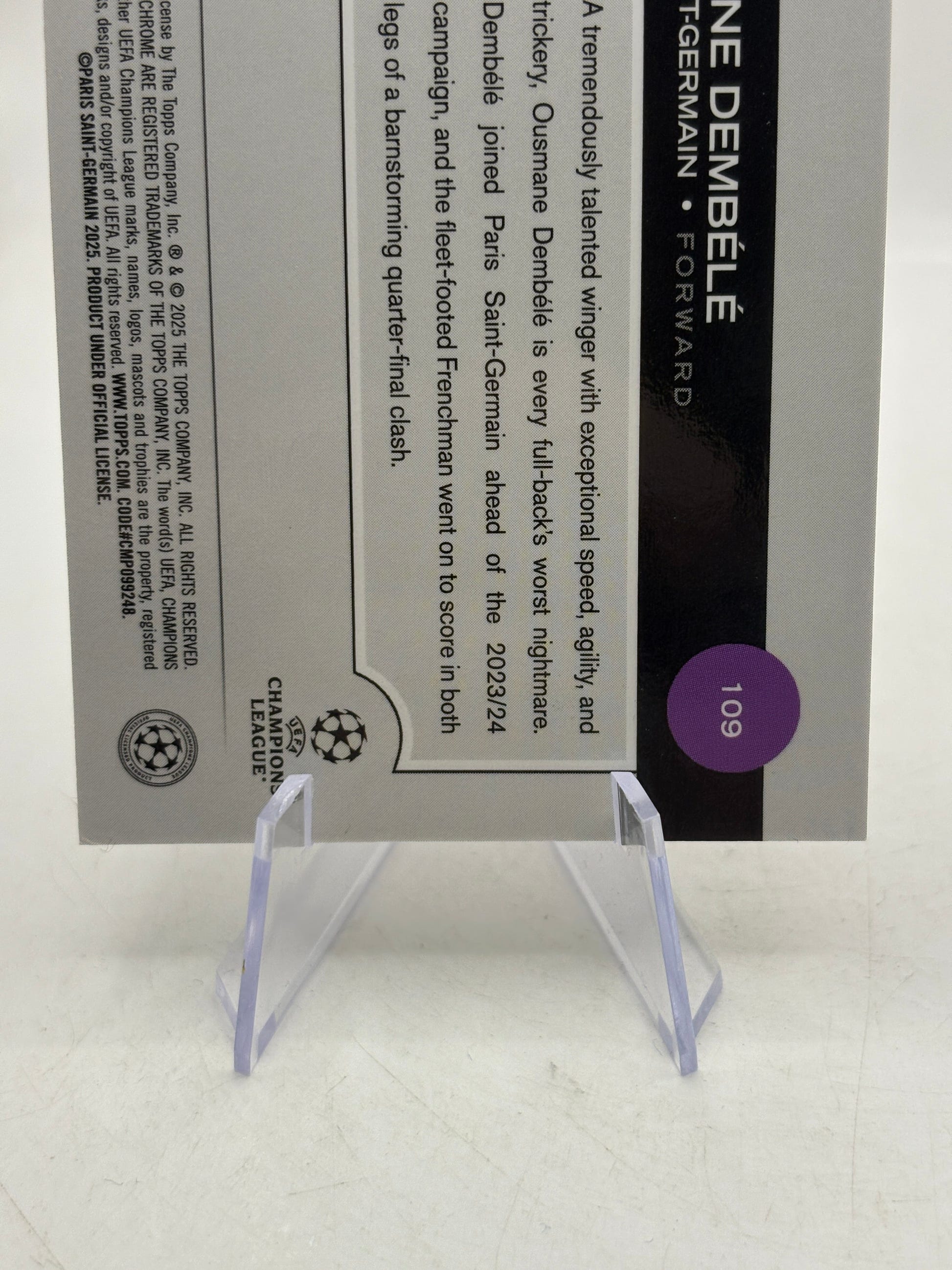 2025 Topps UEFA Champions League - Ousmane Dembele #109 /125 FRENLY BRICKS - Open 7 Days image 4