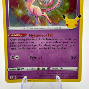 Pokemon TCG Celebrations - Mew 011/025 Rare Holo LP *slight bend (1) FRENLY BRICKS - Open 7 Days
