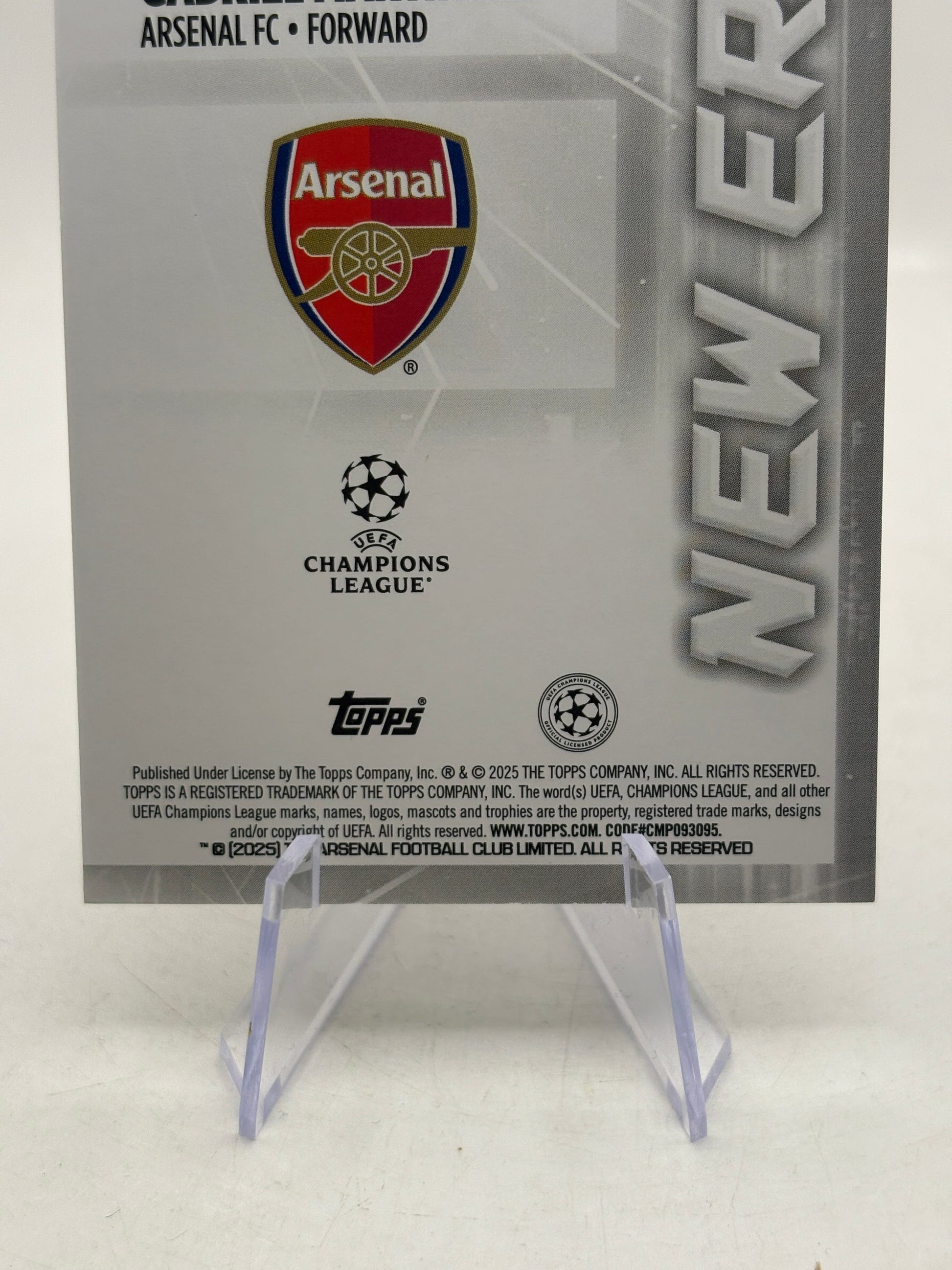 2025 Topps UEFA Champions League - NE-3 New Era Gabriel Martinelli /25 FRENLY BRICKS - Open 7 Days image 4