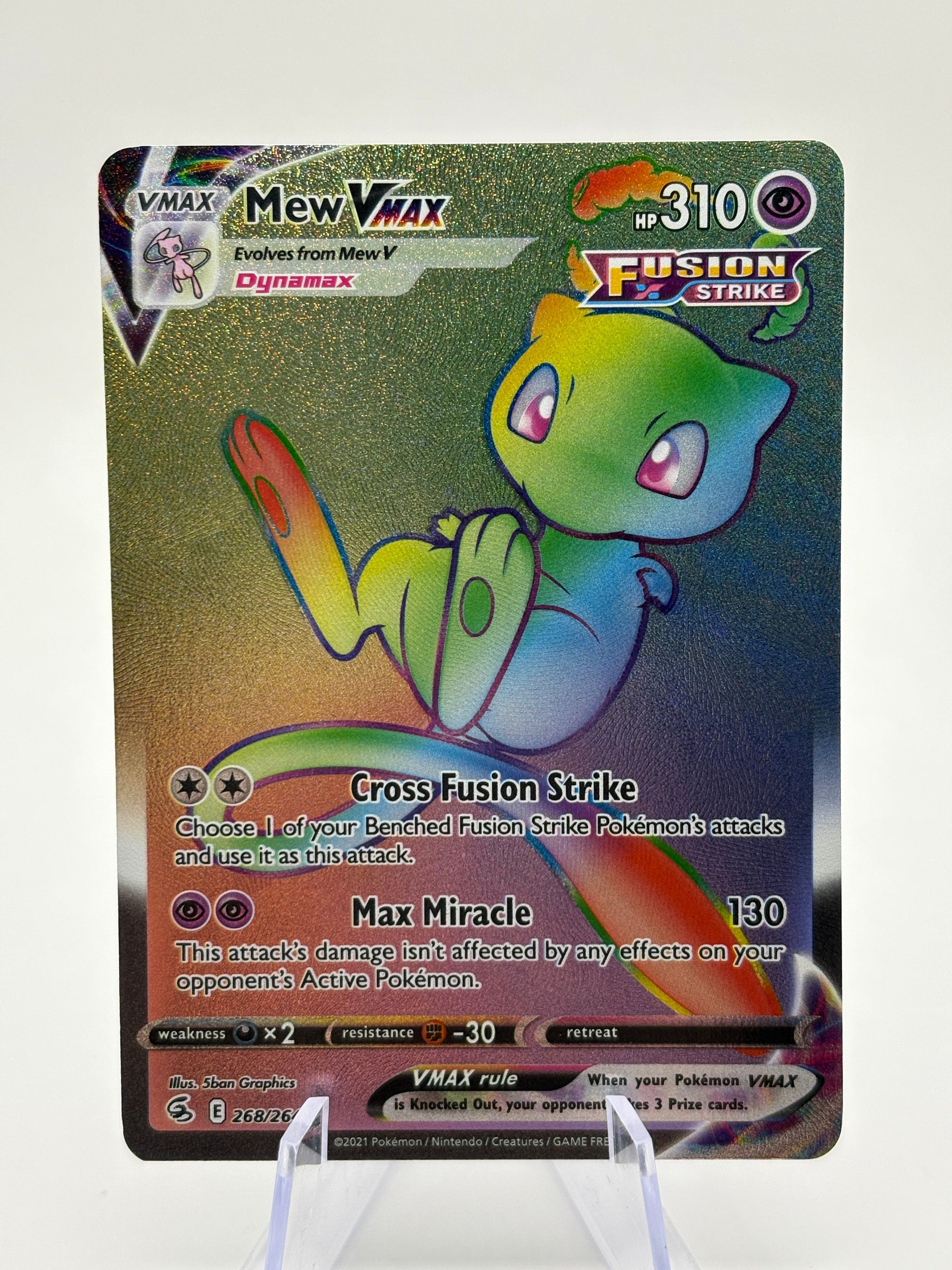 Pokemon TCG Fusion Strike - Mew VMAX 268/264 Ultra Rare Rainbow LP FRENLY BRICKS - Open 7 Days