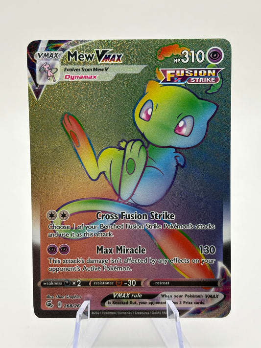 Pokemon TCG Fusion Strike - Mew VMAX 268/264 Ultra Rare Rainbow LP FRENLY BRICKS - Open 7 Days