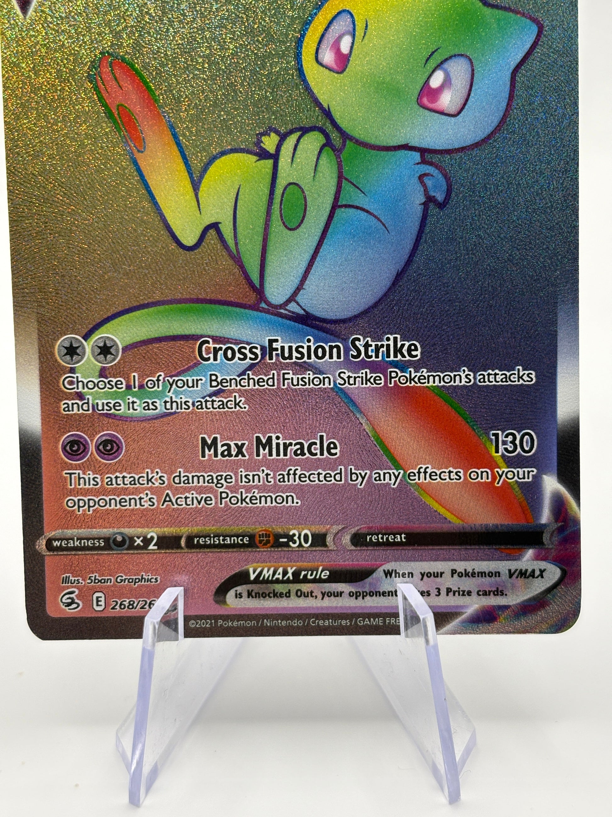 Pokemon TCG Fusion Strike - Mew VMAX 268/264 Ultra Rare Rainbow LP FRENLY BRICKS - Open 7 Days
