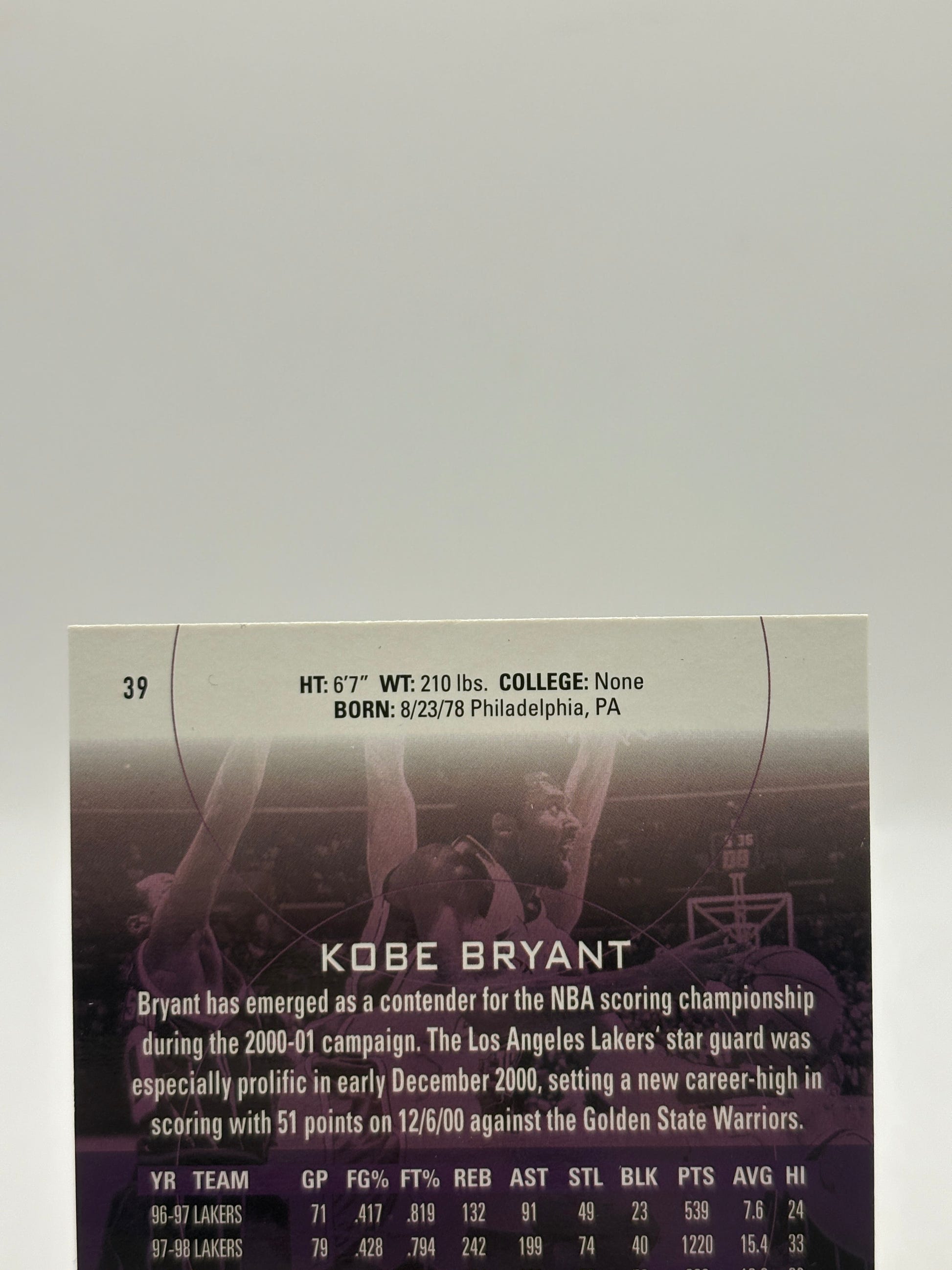 2001 Upper Deck #39 Kobe Bryant SP Authentic FRENLY BRICKS - Open 7 Days image 3