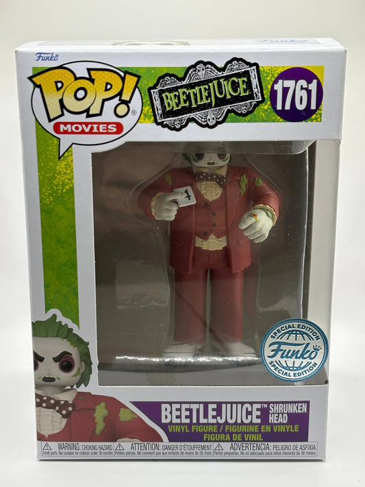 Funko POP! Movies Beetlejuice #1761 Beetlejuice Shrunken Head SE FRENLY BRICKS - Open 7 Days