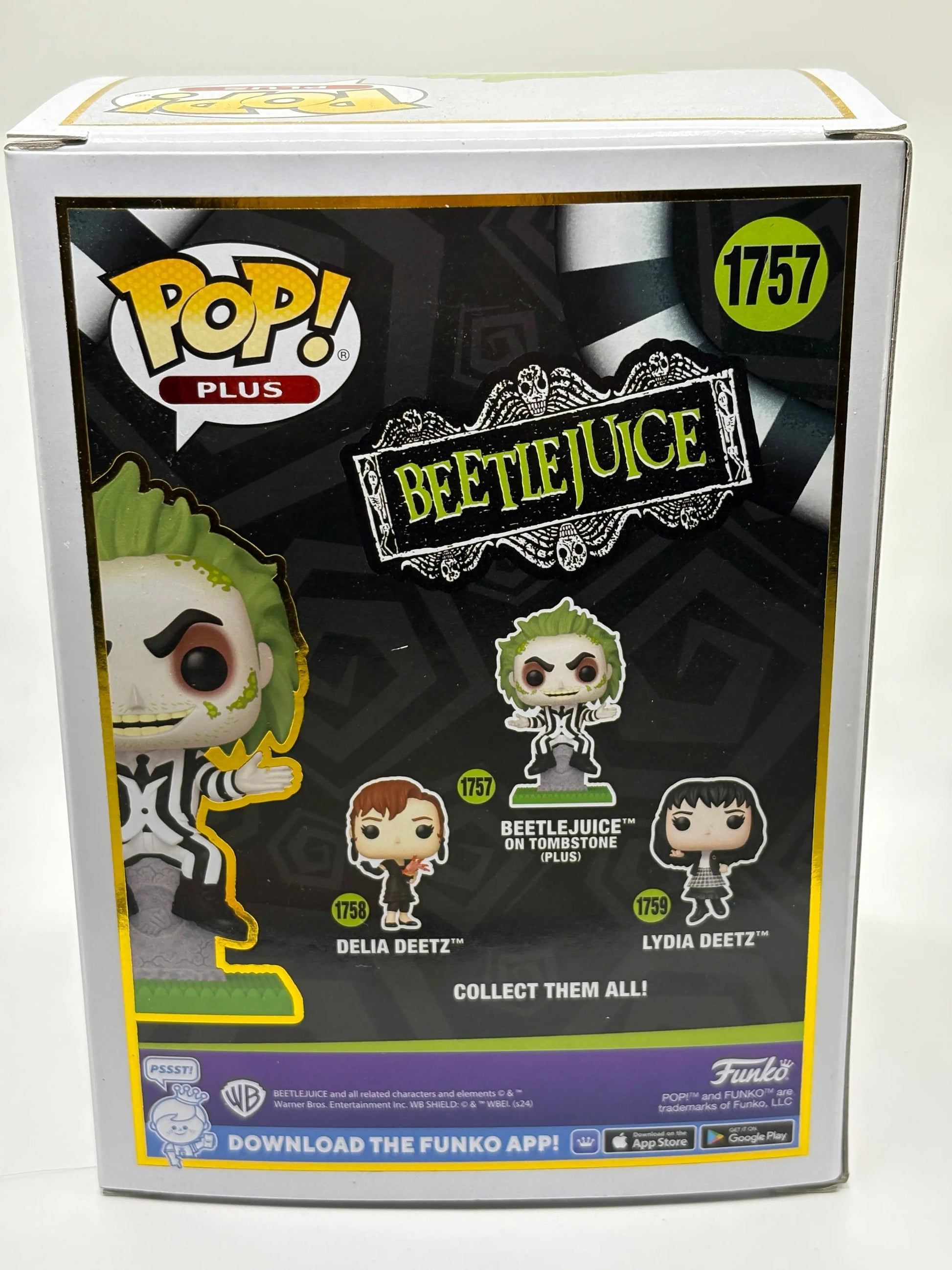 Funko POP! Plus Beetlejuice #1757 Beetlejuice on Tombstone FRENLY BRICKS - Open 7 Days