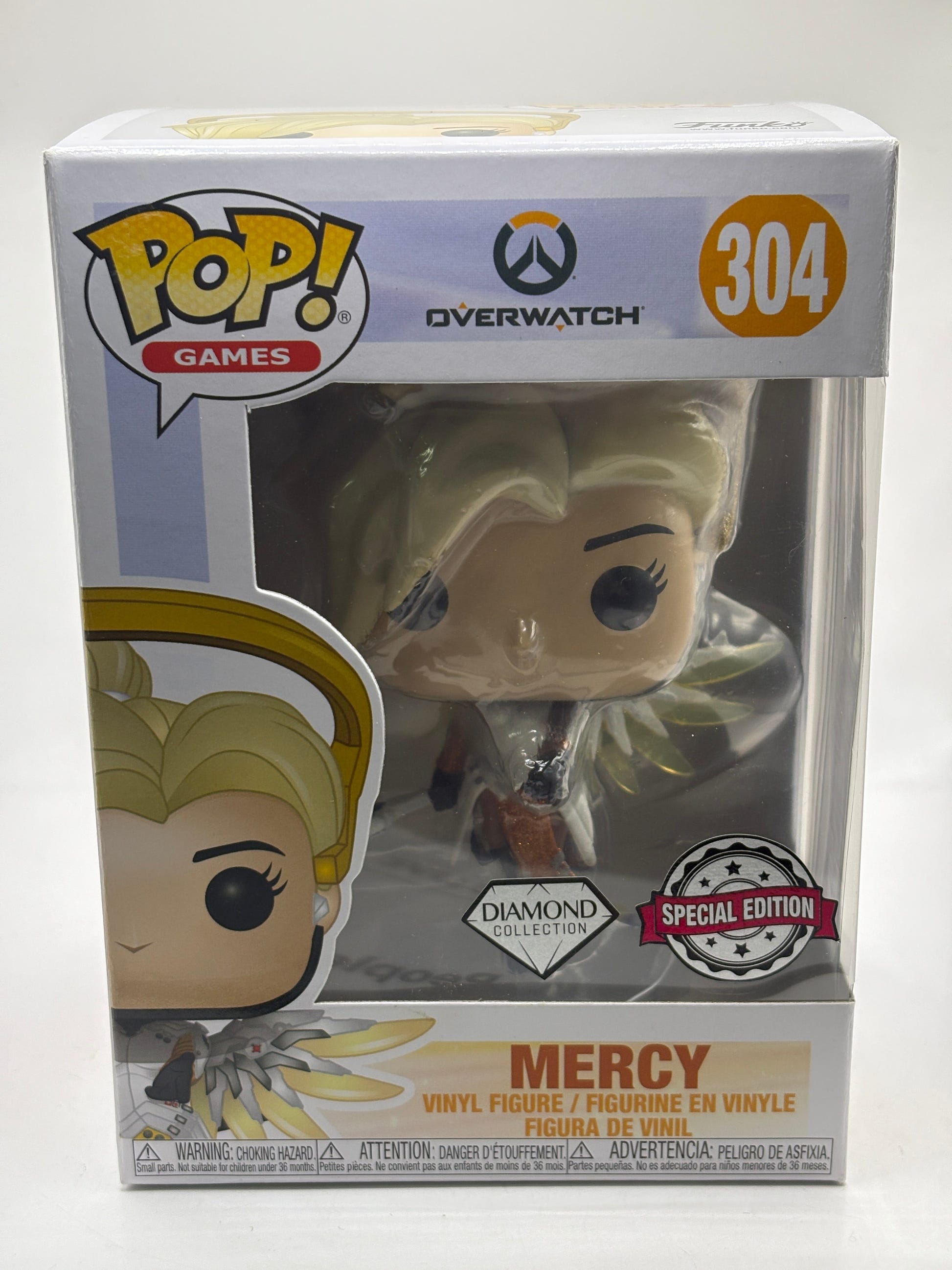 Funko POP! Games Overwatch #304 Mercy Diamond Special Edition Vinyl Figure FRENLY BRICKS - Open 7 Days image 1