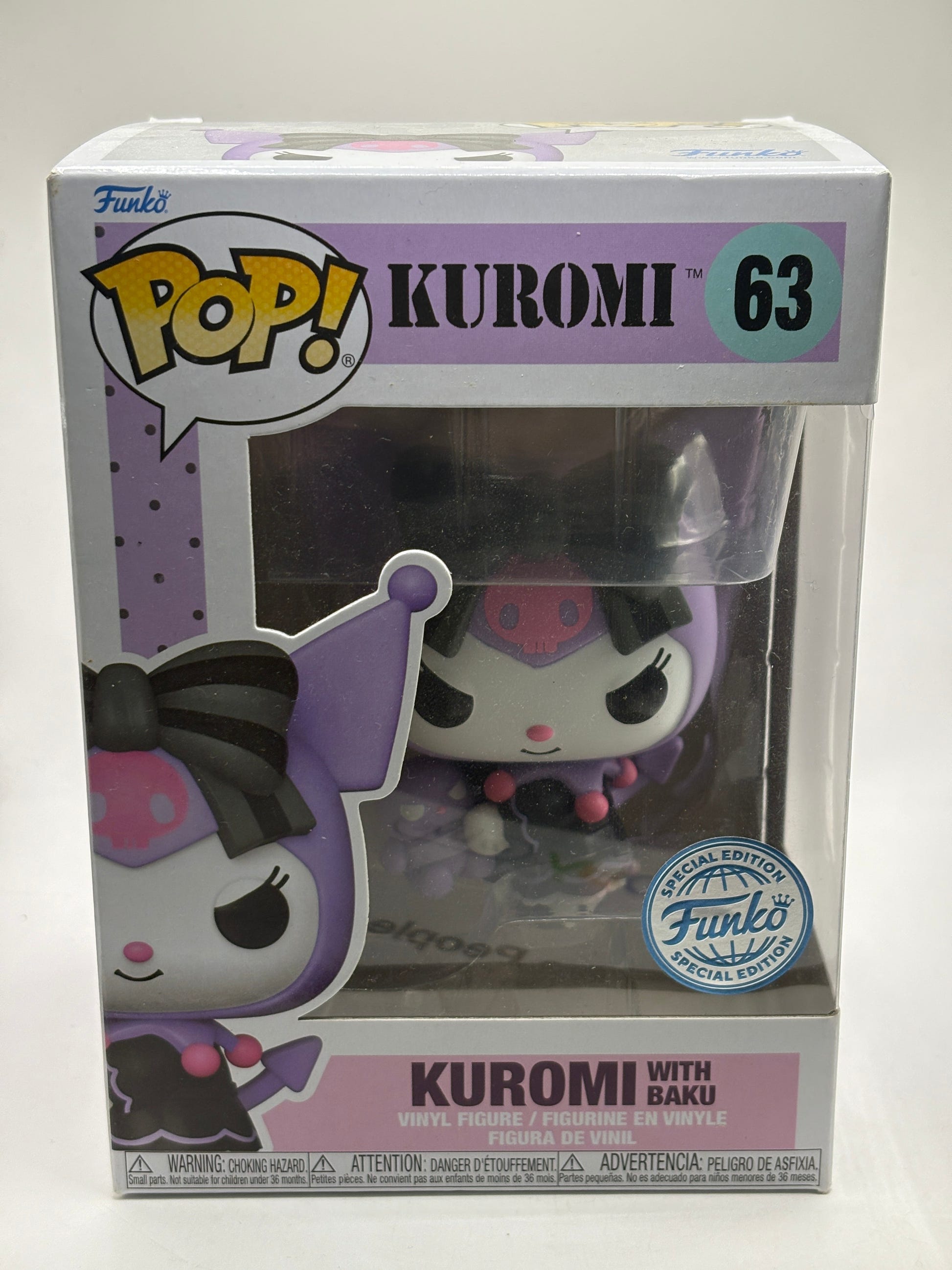 Funko POP! Kuromi #63 Kuromi with Baku Special Edition Vinyl Figure FRENLY BRICKS - Open 7 Days image 1