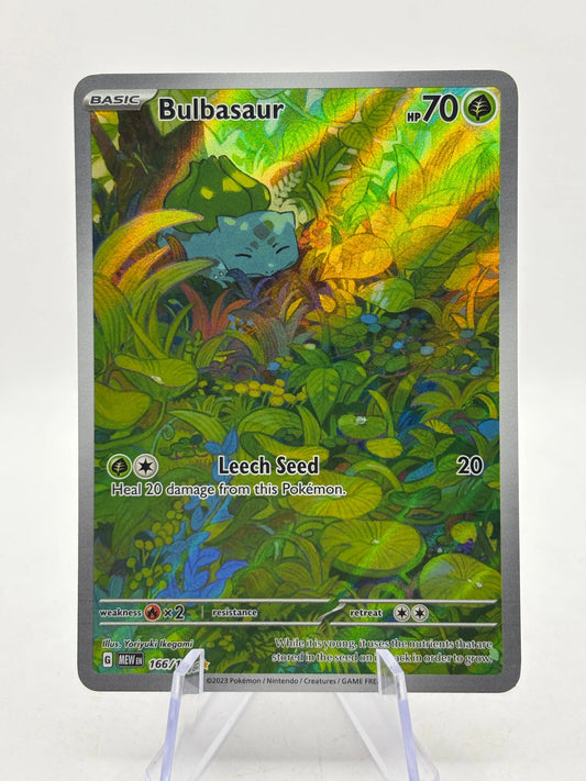 Pokemon TCG 151 MEW - Bulbasaur 166/165 Illustration Rare LP FRENLY BRICKS - Open 7 Days