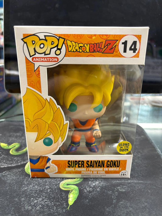 Funko Pop Vinyl Figure Dragon Ball Z DBZ #14 Super Saiyan Goku GITD Glow FRENLY BRICKS - Open 7 Days