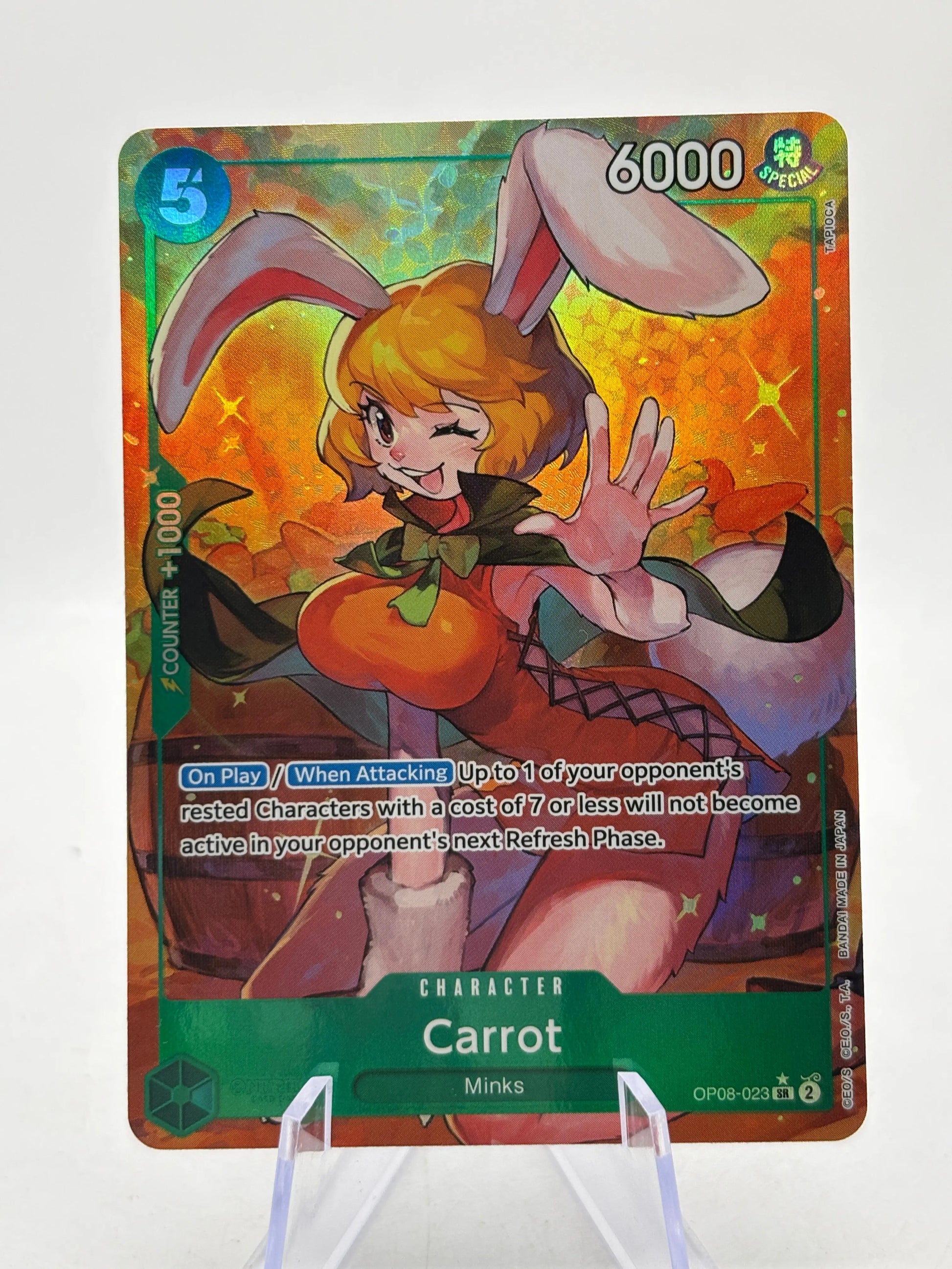 One Piece TCG OP08 - Carrot OP08-023 SR Alt Art Nm FRENLY BRICKS - Open 7 Days