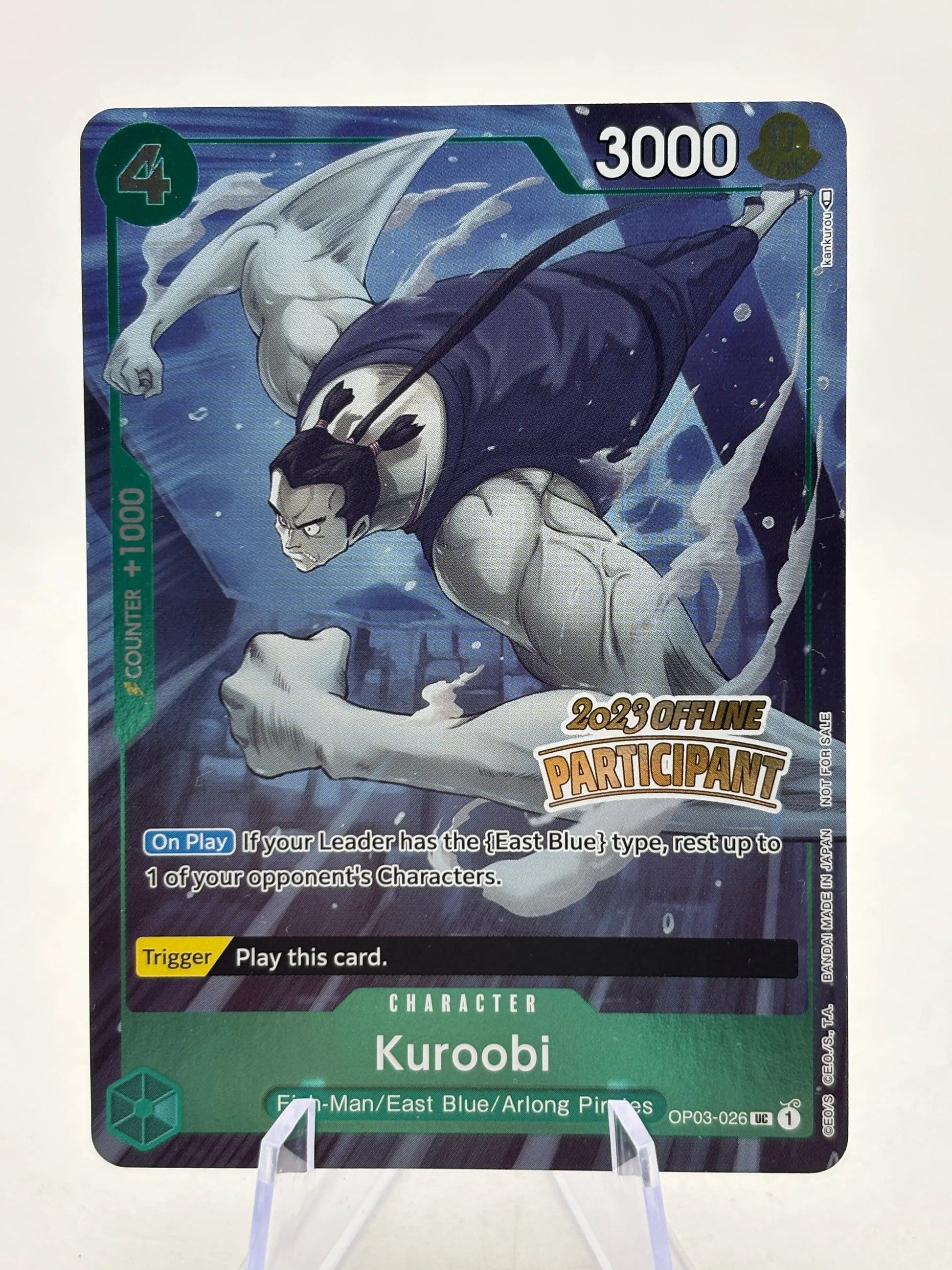 One Piece TCG OP03 - Kuroobi OP03-026 UC 2023 Offline Participant NM FRENLY BRICKS - Open 7 Days