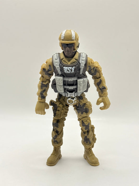 Chap Mei S1 Sentinel 1 Army Military Soldier 4" Tall Toy Action Figure - Brown and Beige Camo FRENLY BRICKS - Open 7 Days