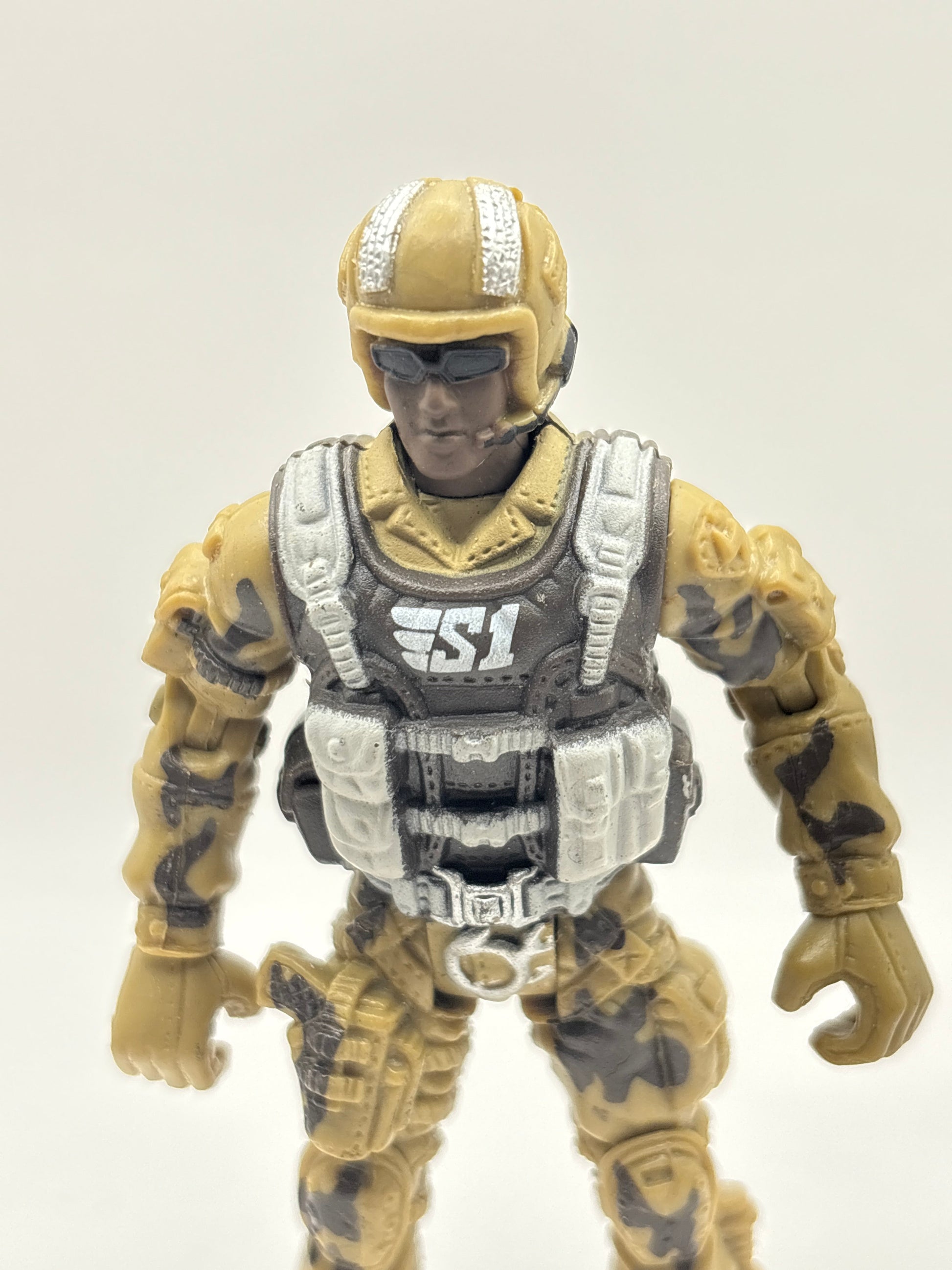 Chap Mei S1 Sentinel 1 Army Military Soldier 4" Tall Toy Action Figure - Brown and Beige Camo FRENLY BRICKS - Open 7 Days