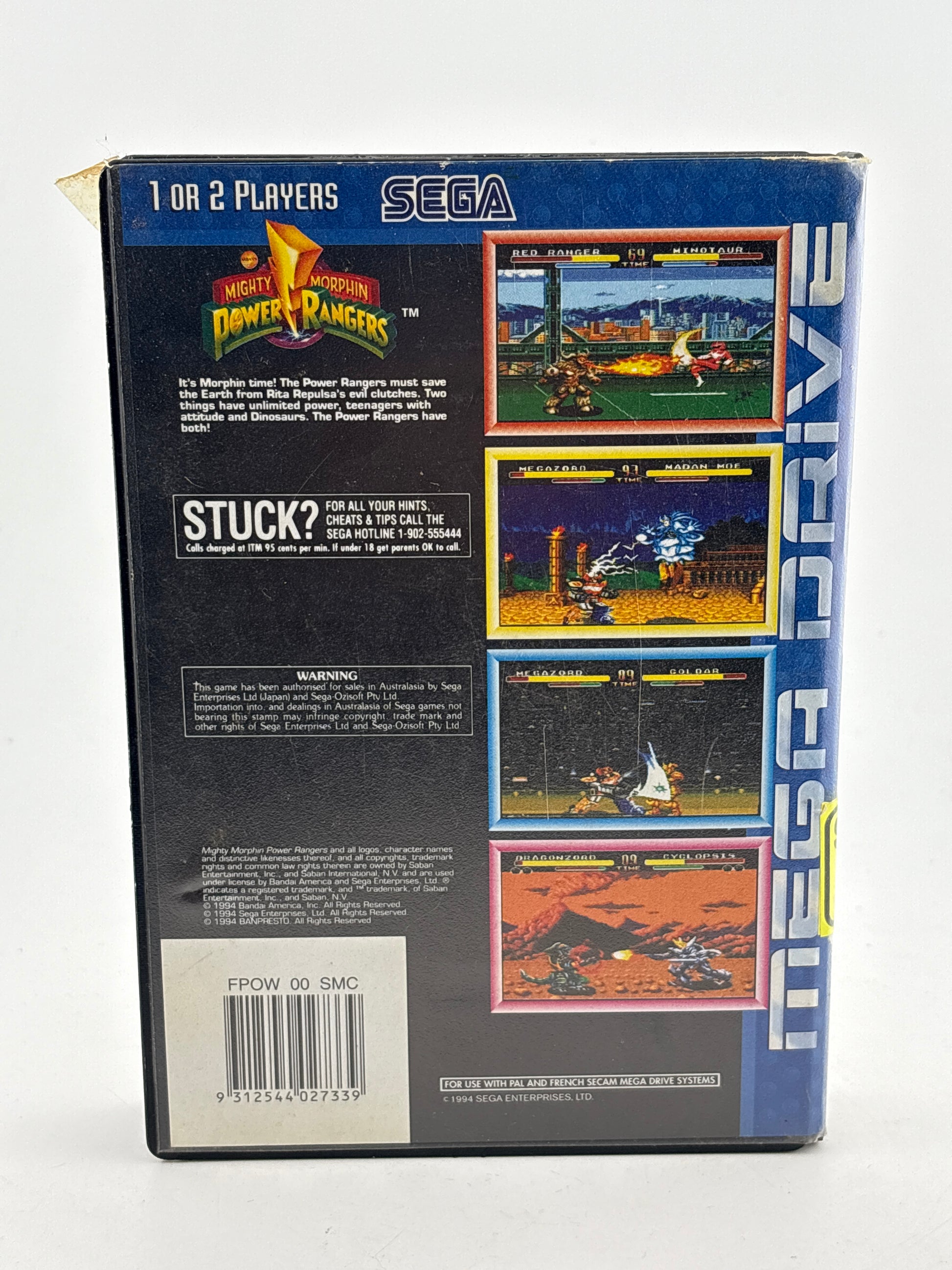 Sega Mega Drive Mighty Morphin Power Rangers Game