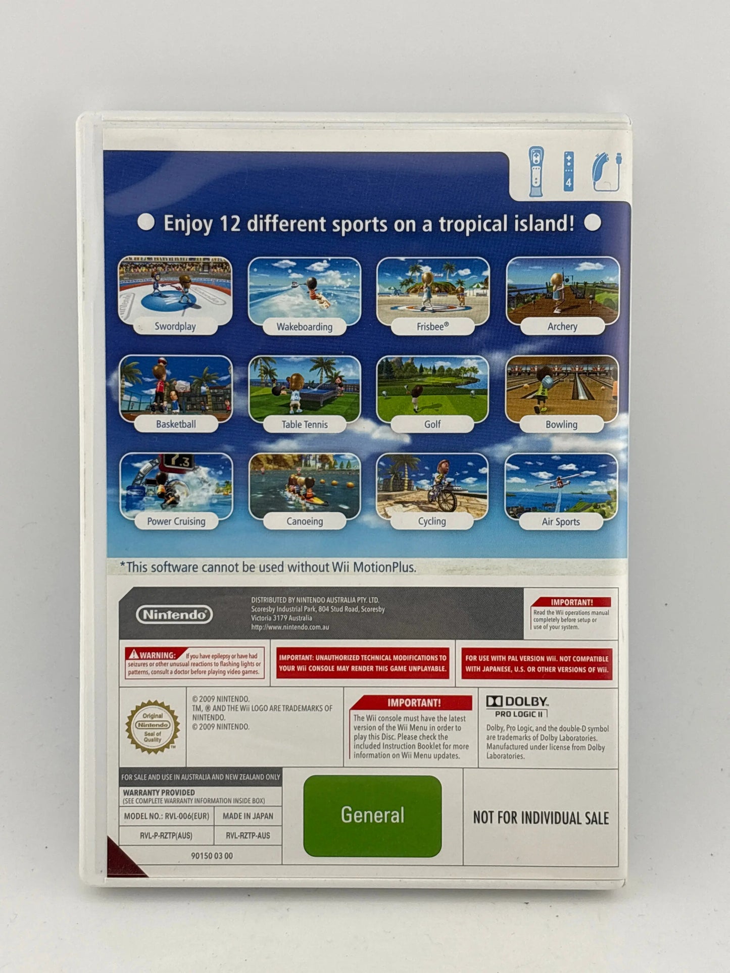 Nintendo Wii - Wii Sports Resort 2009 Video Game with Manual FRENLY BRICKS - Open 7 Days
