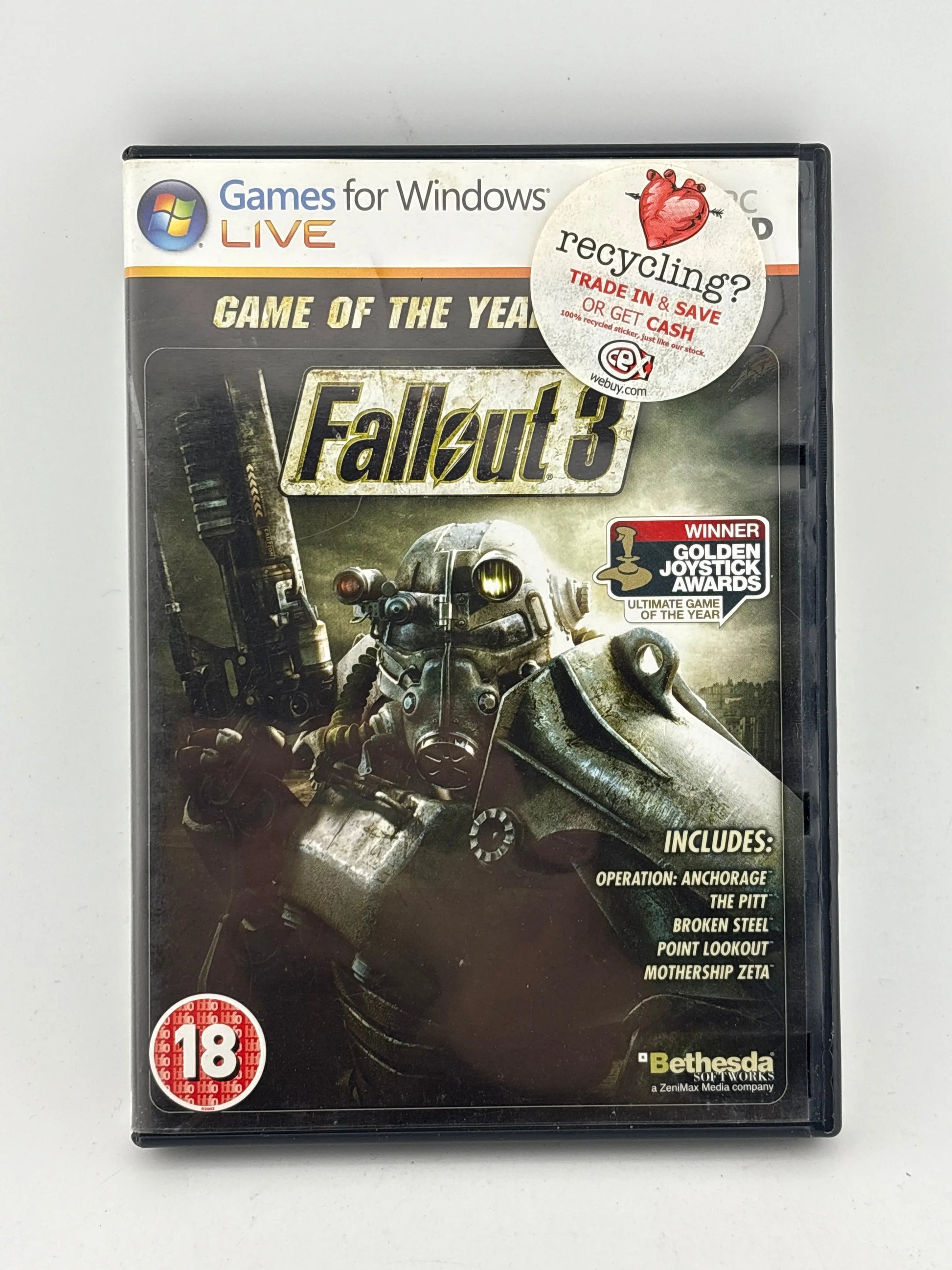 Windows PC Game - Fallout 3 Game of the Year Edition With Manual Video Game FRENLY BRICKS - Open 7 Days