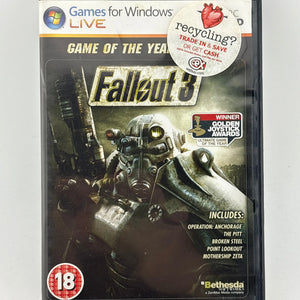 Windows PC Game - Fallout 3 Game of the Year Edition With Manual Video Game FRENLY BRICKS - Open 7 Days