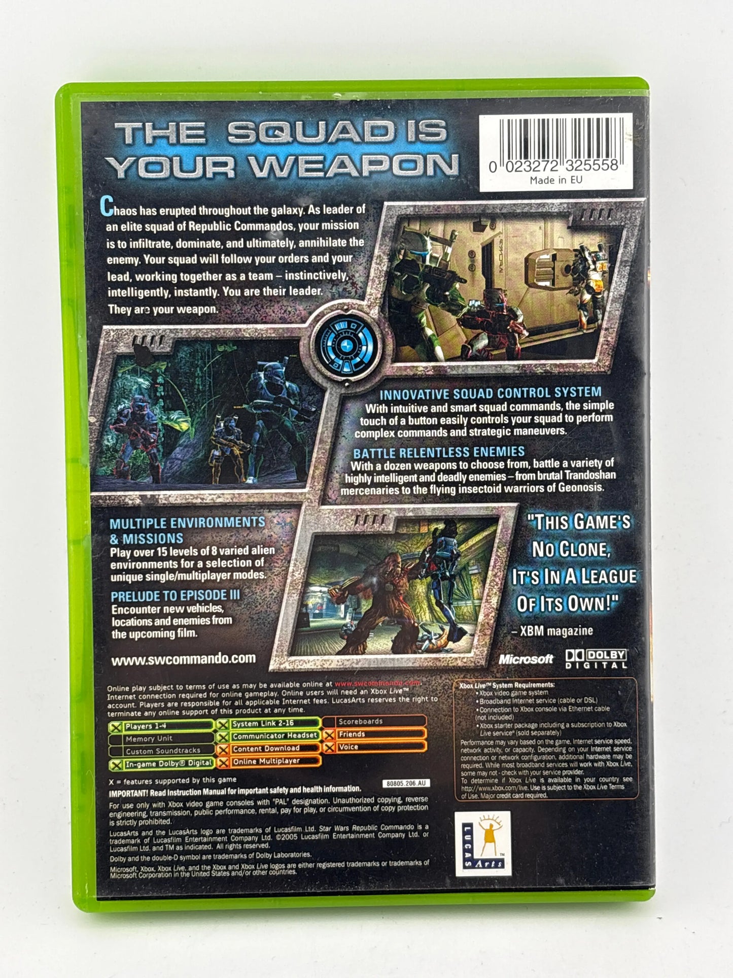 2005 Xbox Video Game - Star Wars Republic Commando with Manuals FRENLY BRICKS - Open 7 Days