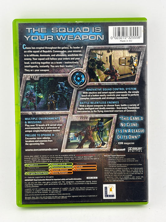 2005 Xbox Video Game - Star Wars Republic Commando with Manuals