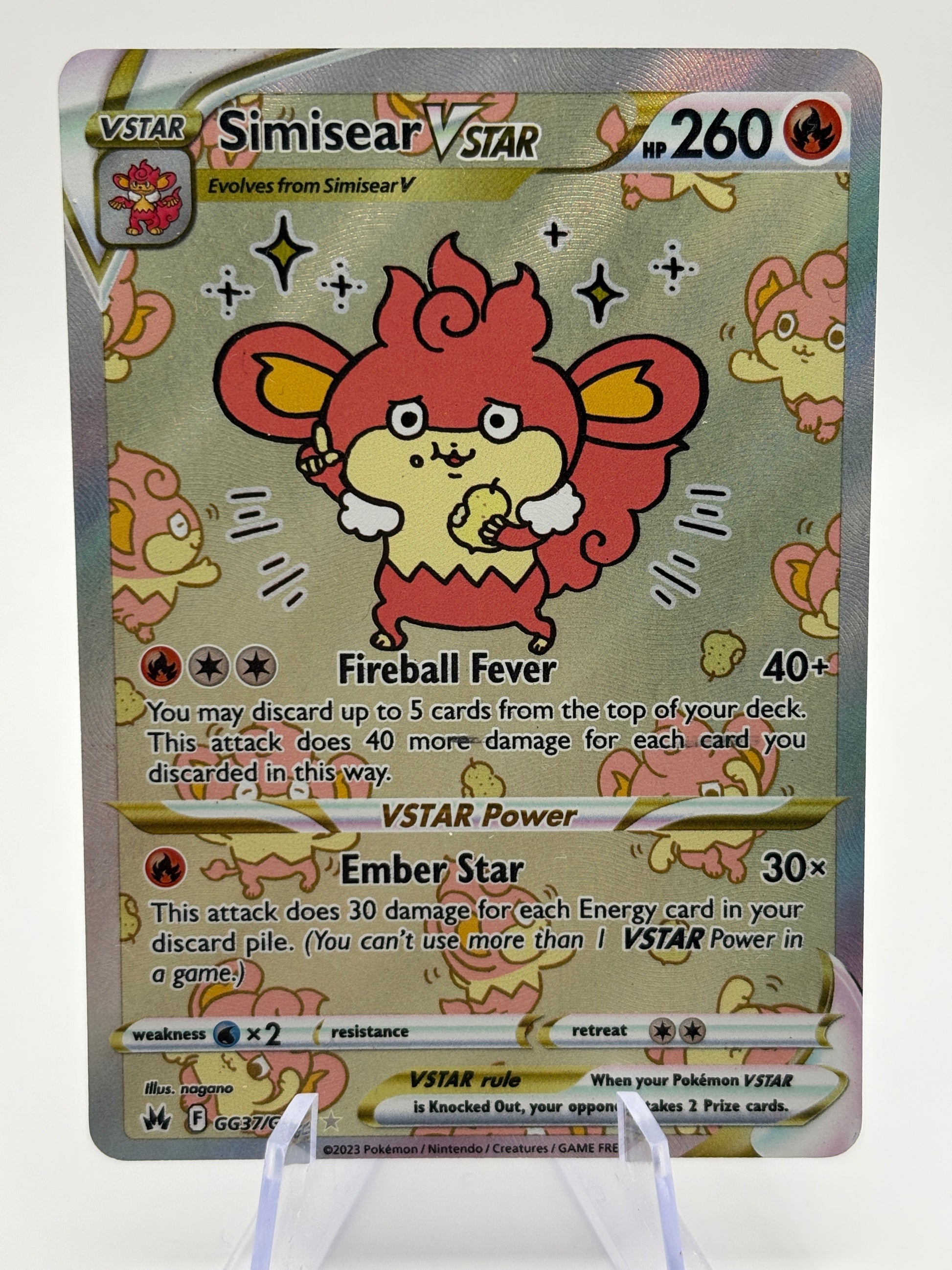 Pokemon TCG Crown Zenith - Simisear VSTAR GG37/GG70 LP FRENLY BRICKS - Open 7 Days