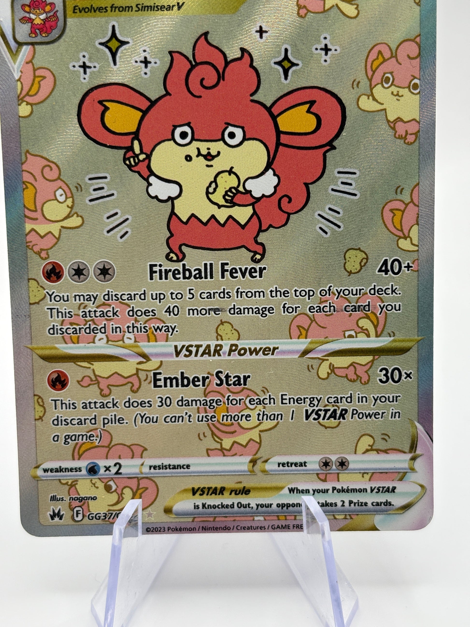 Pokemon TCG Crown Zenith - Simisear VSTAR GG37/GG70 LP FRENLY BRICKS - Open 7 Days
