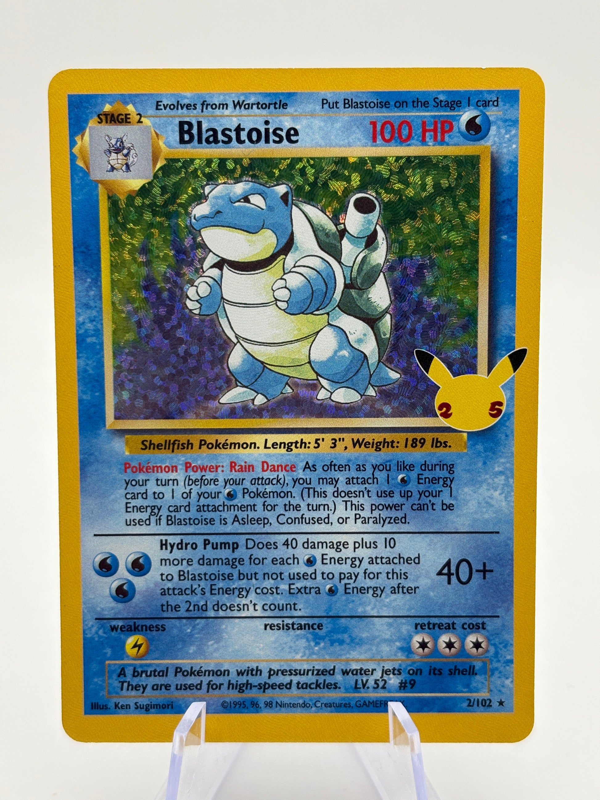 Pokemon TCG Celebrations- Blastoise 2/102 Holo Rare Classic Collection LP FRENLY BRICKS - Open 7 Days