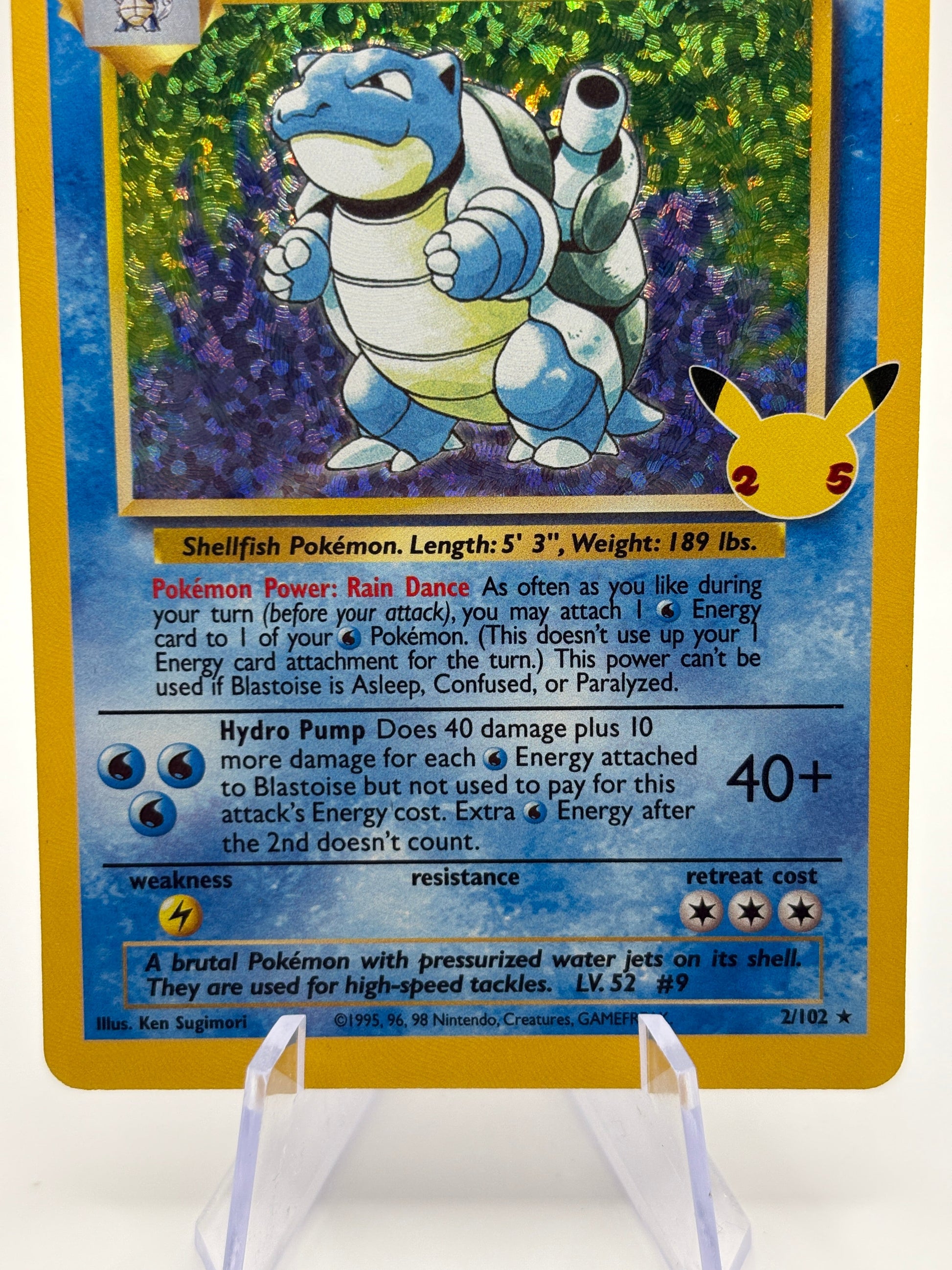 Pokemon TCG Celebrations- Blastoise 2/102 Holo Rare Classic Collection LP FRENLY BRICKS - Open 7 Days