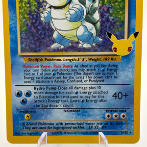 Pokemon TCG Celebrations- Blastoise 2/102 Holo Rare Classic Collection LP FRENLY BRICKS - Open 7 Days