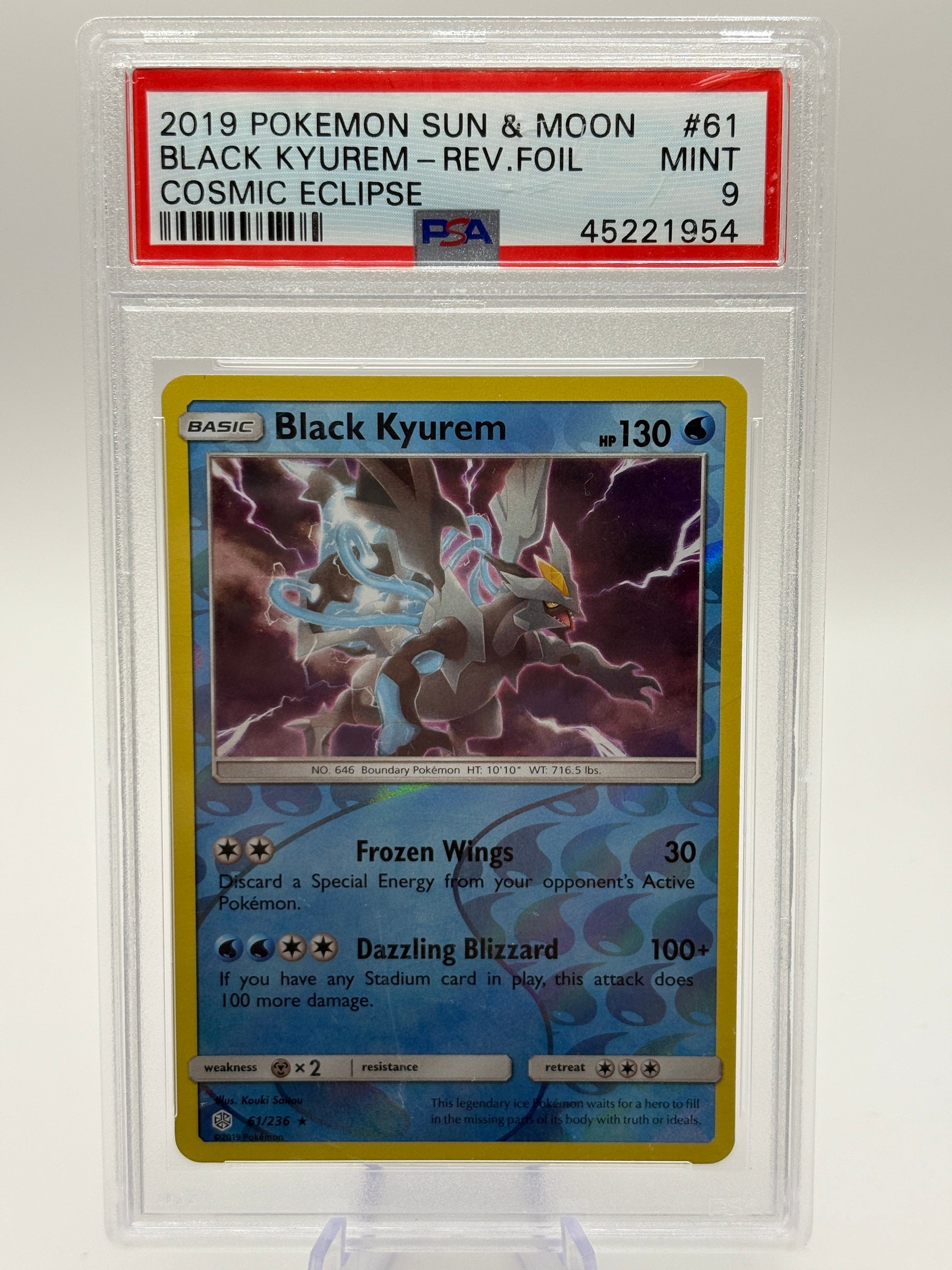 Pokemon TCG Cosmic Eclipse - Black Kyurem 61/236 Reverse Holo PSA 9 FRENLY BRICKS - Open 7 Days